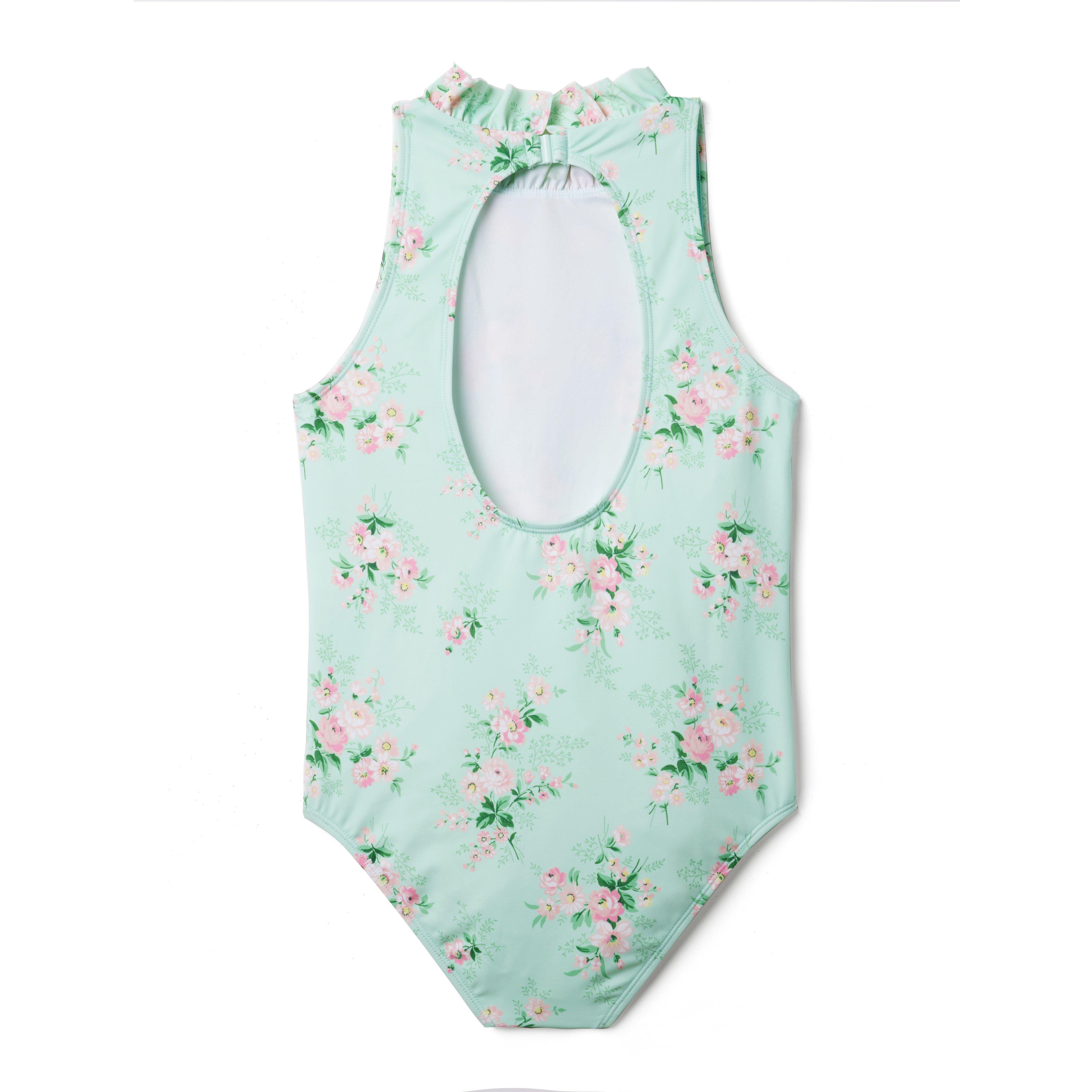 Floral Ruffle Neck Swimsuit image number 1