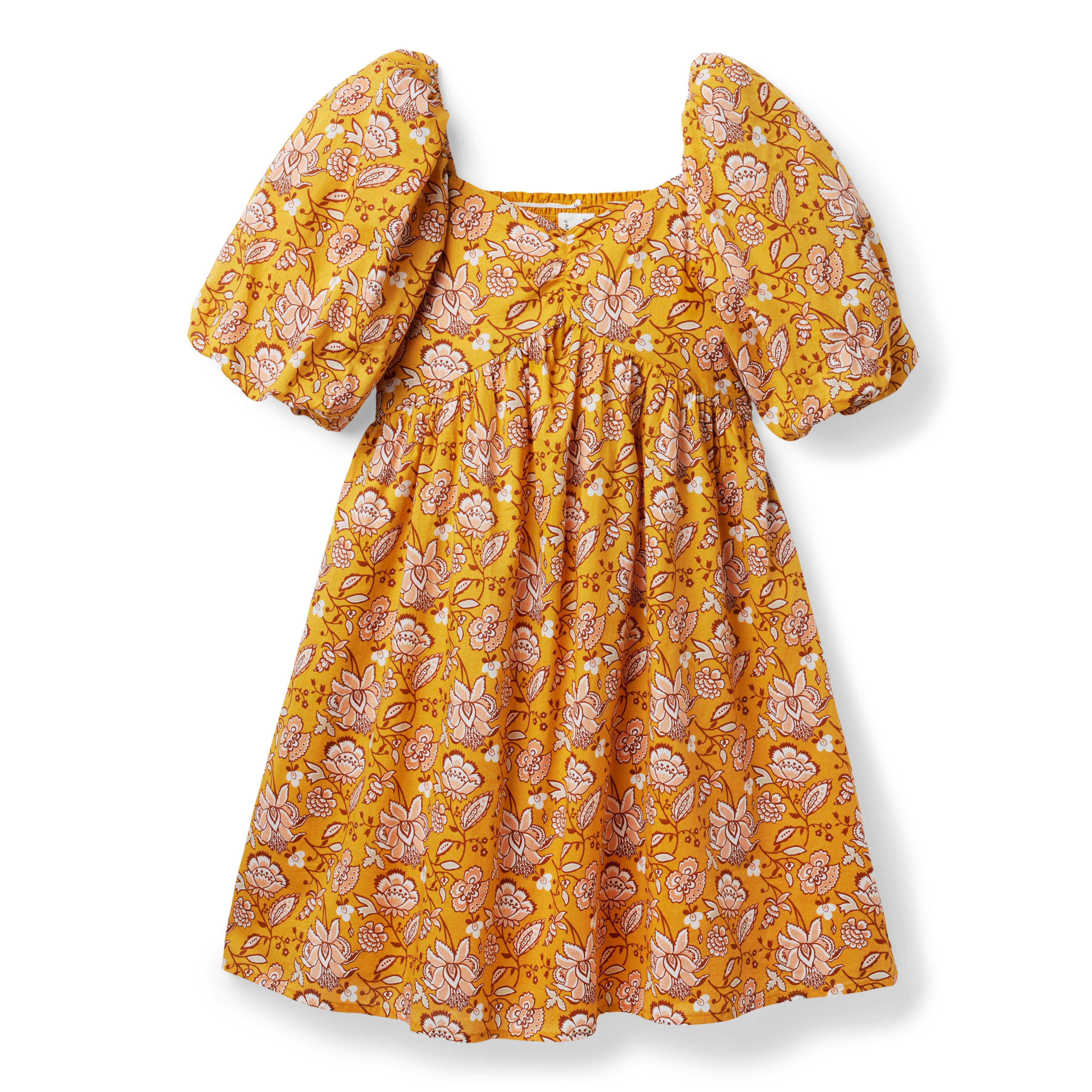 Floral Paisley Puff Sleeve Dress image number 0