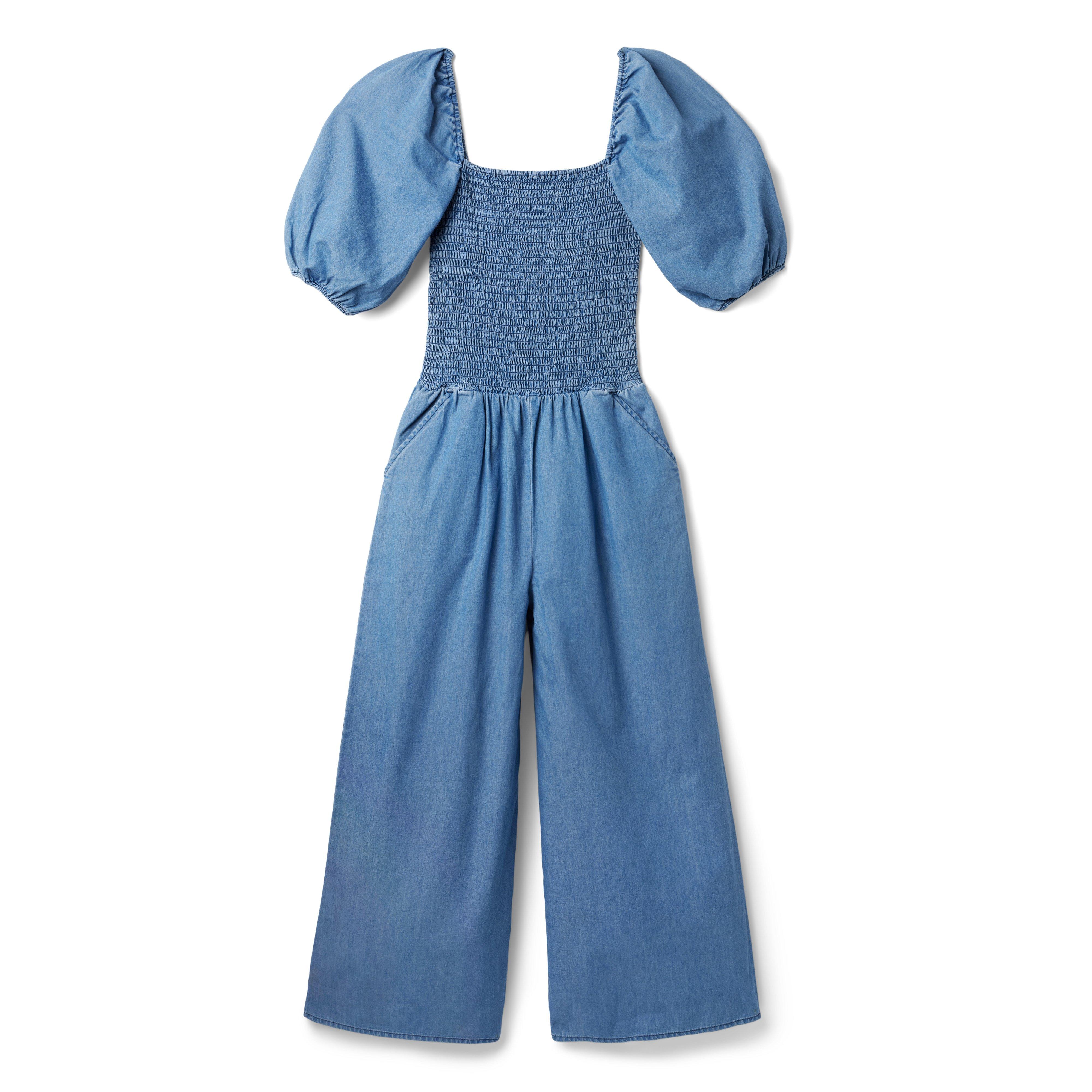 Chambray Smocked Jumpsuit image number 0