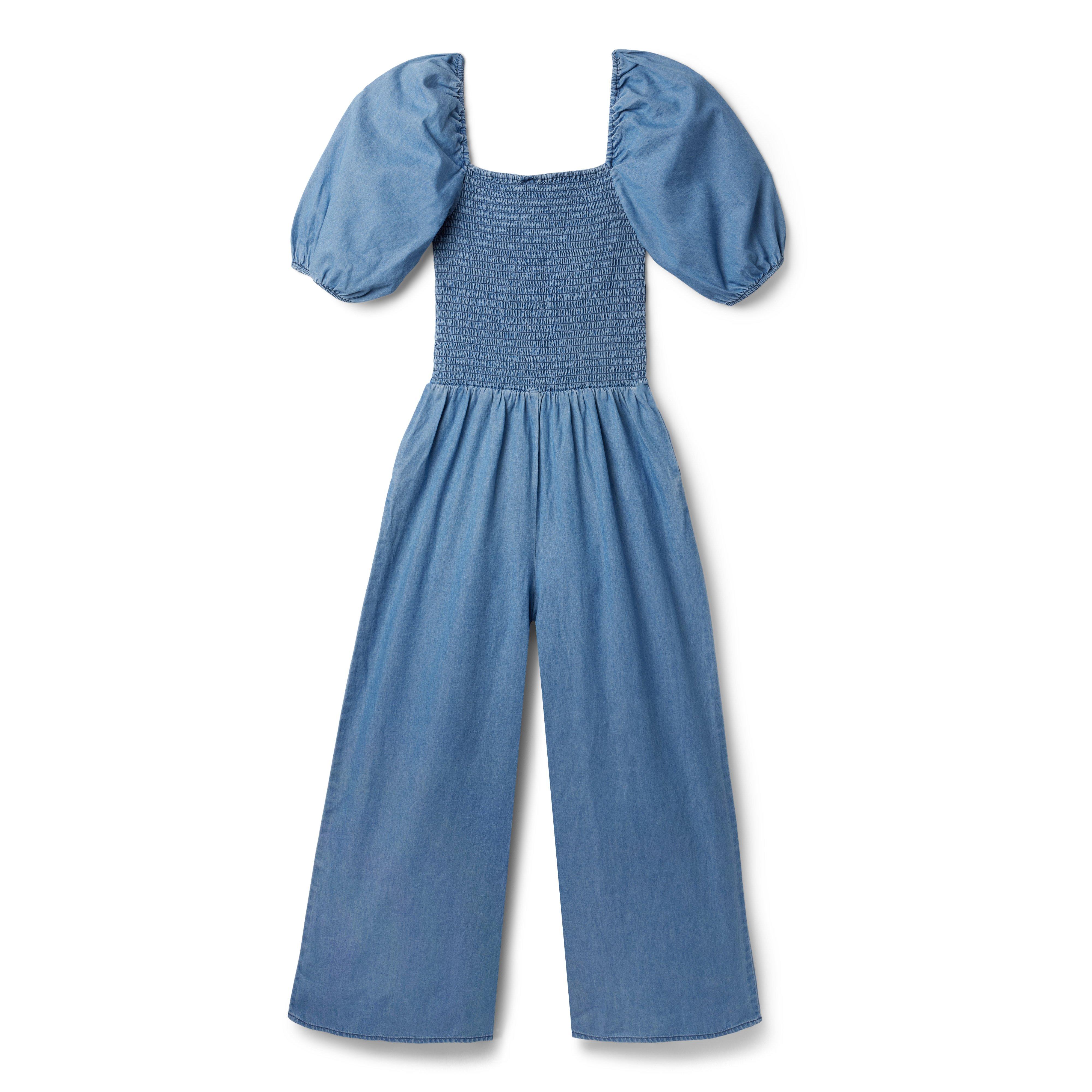 Chambray Smocked Jumpsuit image number 1