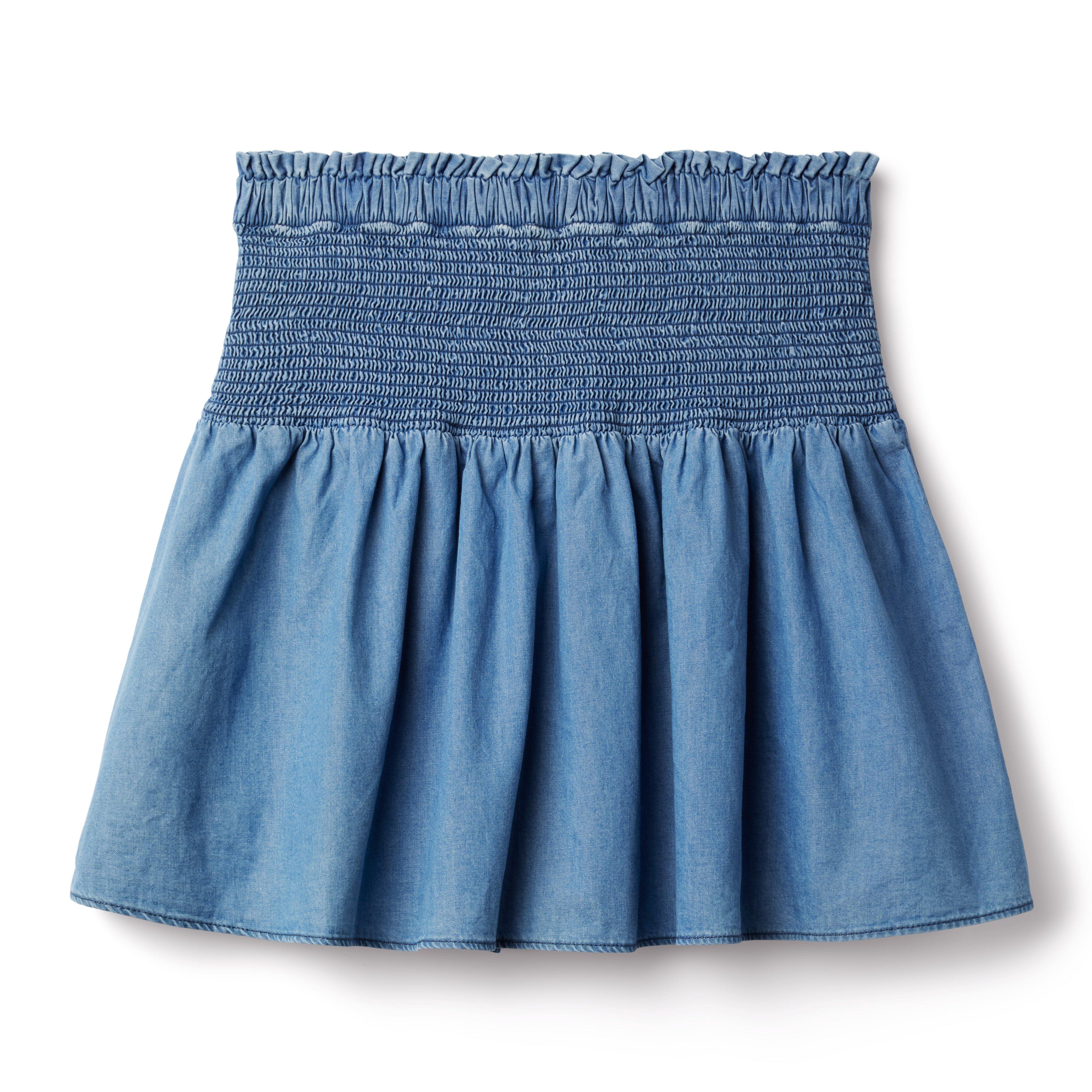 Chambray Smocked Skirt image number 0