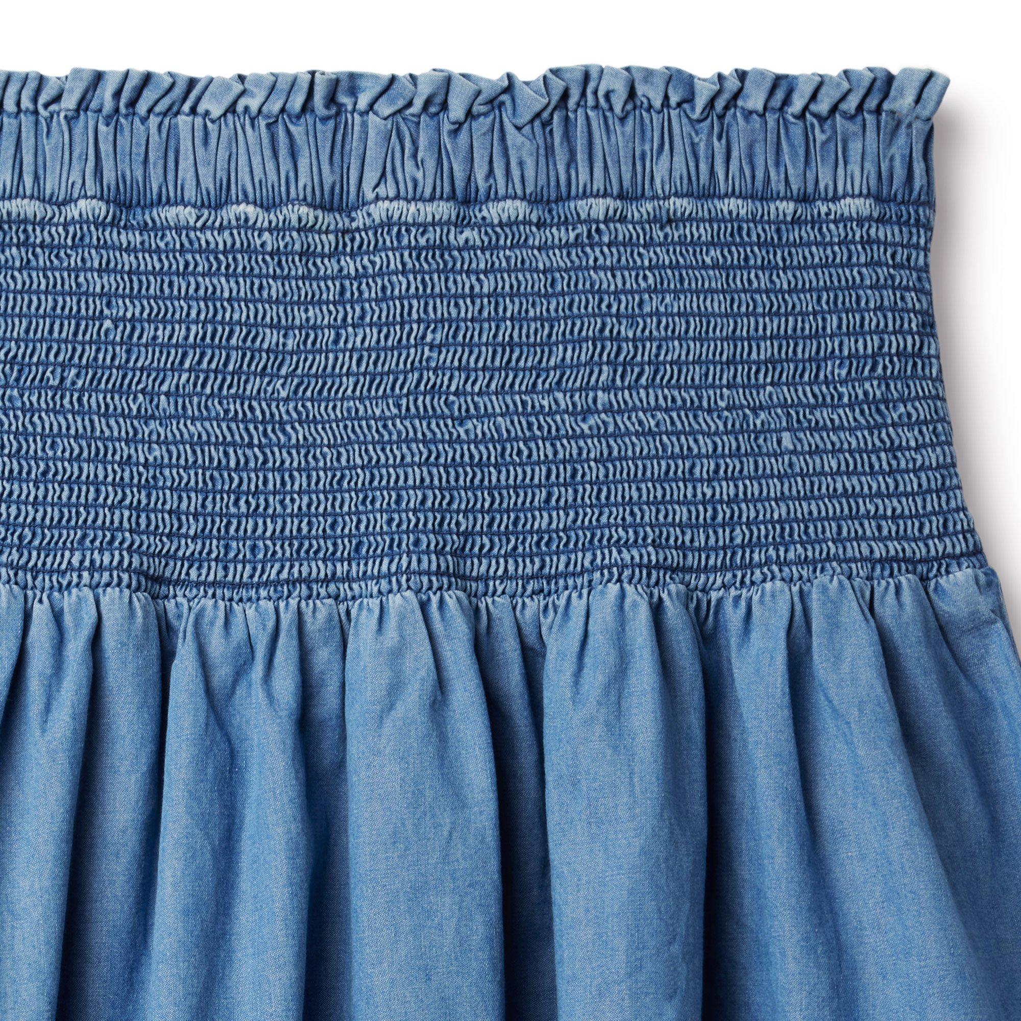 Chambray Smocked Skirt image number 2