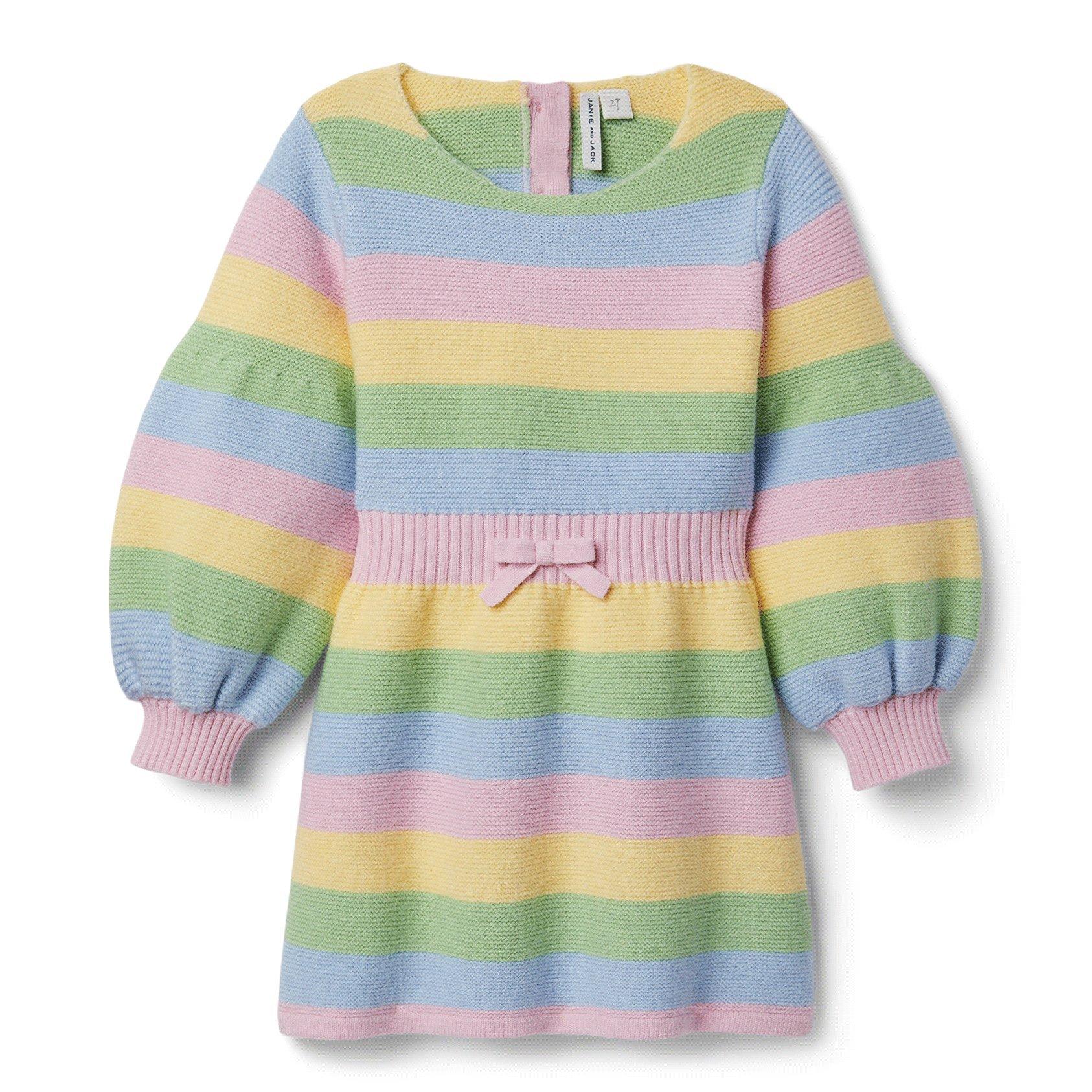 Pastel Striped Sweater Dress