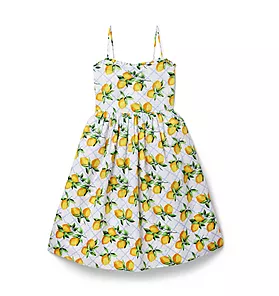 Lemon Smocked Midi Dress