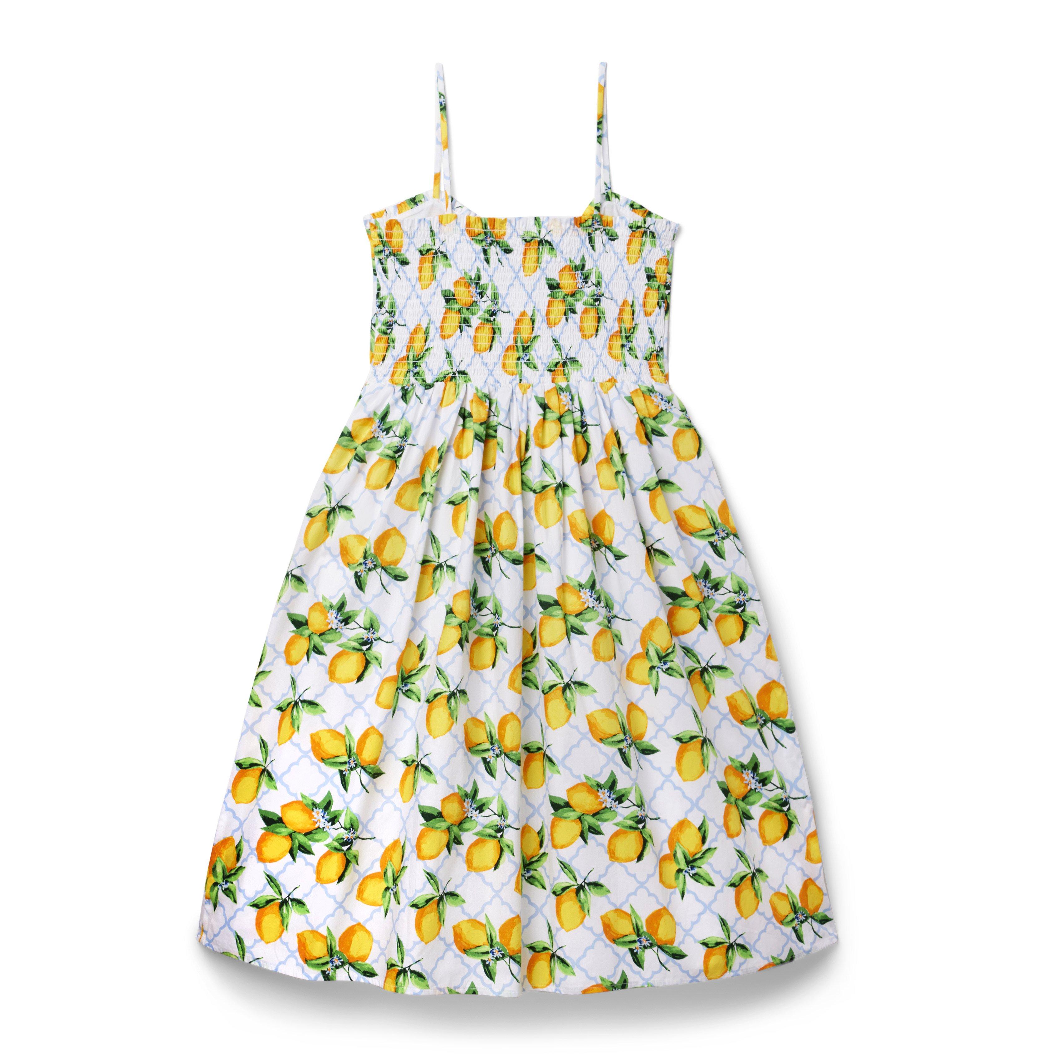 Lemon Smocked Midi Dress image number 1