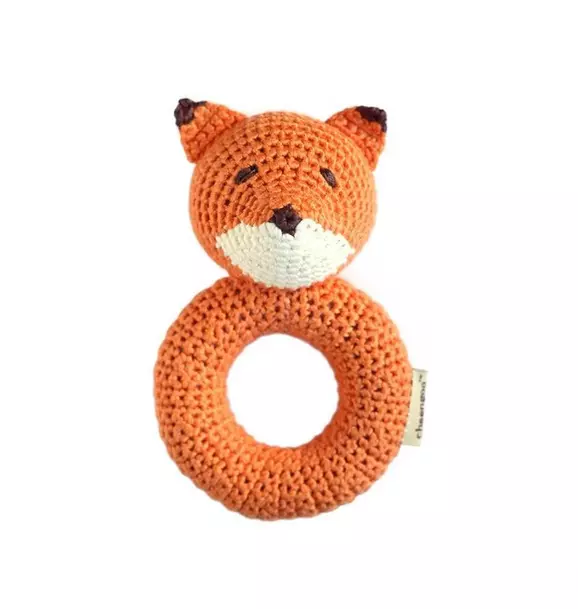 Cheengoo Fox Ring Crocheted Rattle