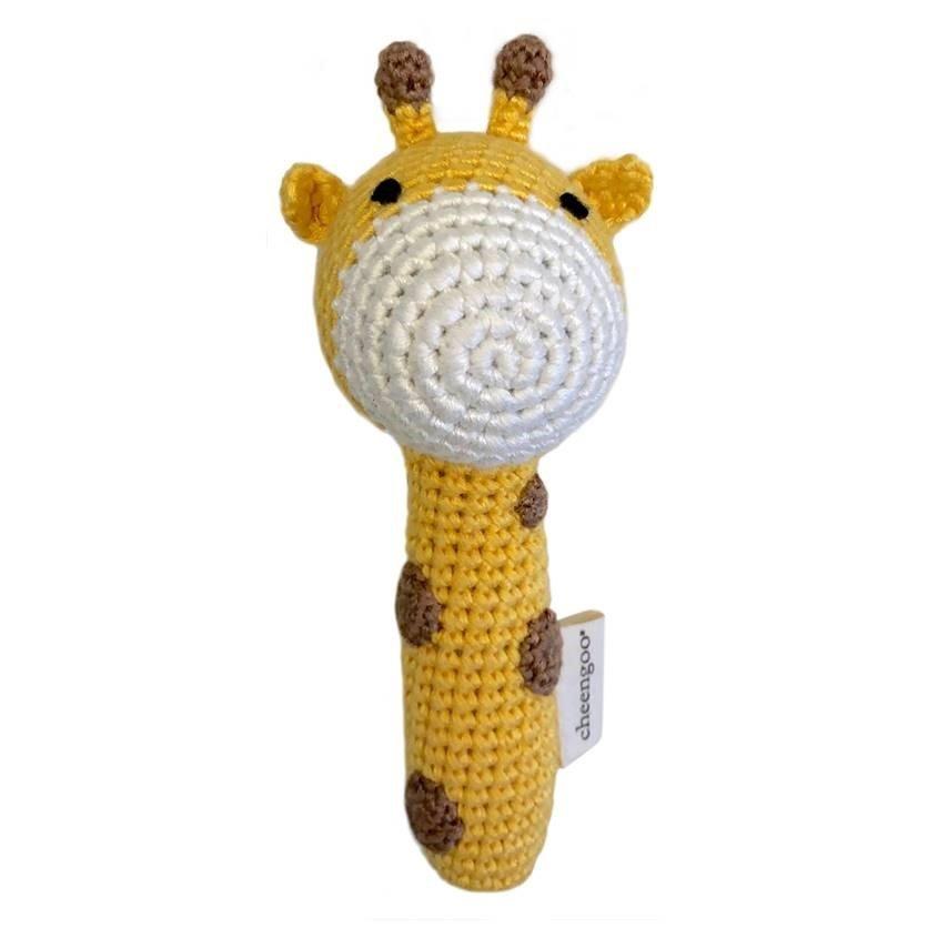 Cheengoo Giraffe Stick Crocheted Rattle