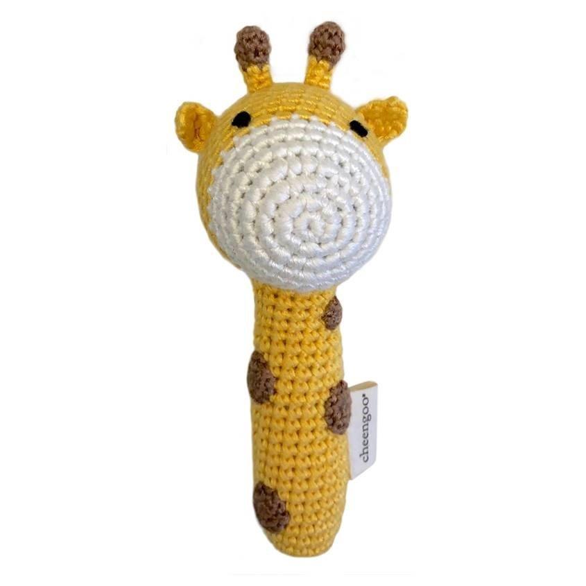 Cheengoo Giraffe Stick Crocheted Rattle image number 0