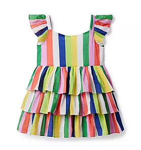 Kaavia James Rainbow Striped Dress