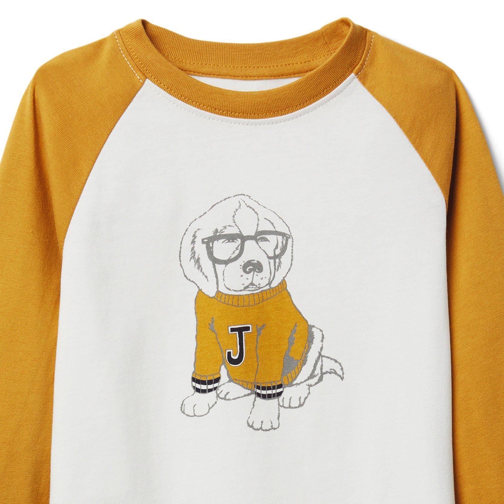 Boy Harvest Gold Dog Icon Baseball Tee by Janie and Jack