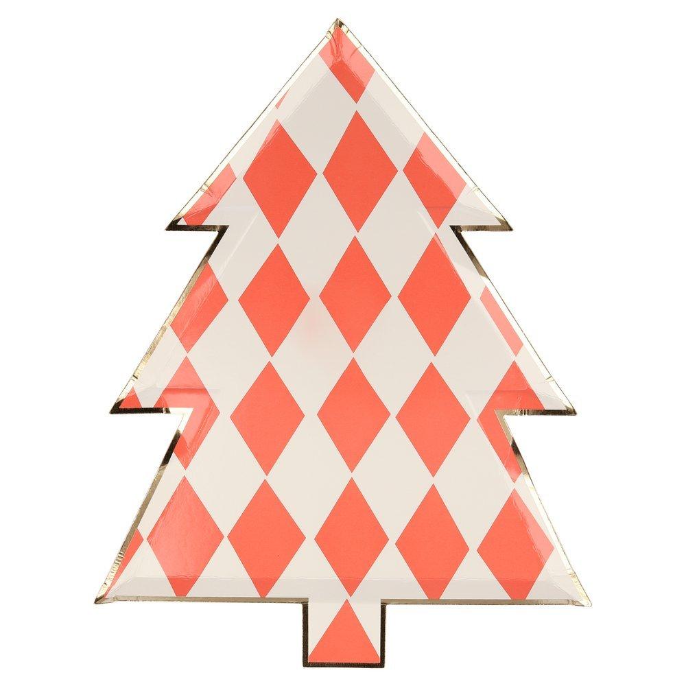 Meri Meri Patterned Christmas Tree Plates image number 1