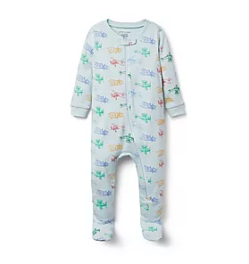 Baby Airplane Footed Zip Pajama