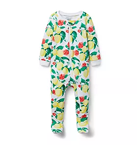 Baby Lemon Footed Zip Pajama