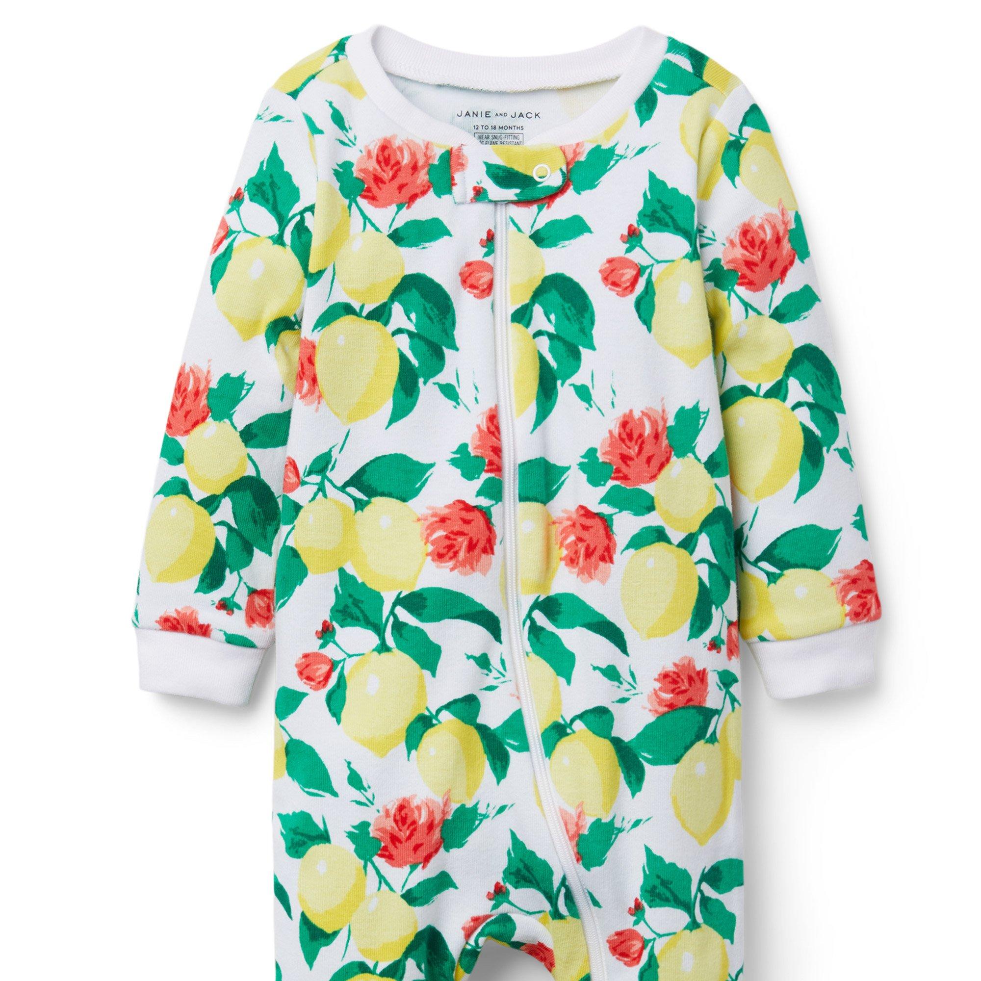 Baby Lemon Footed Zip Pajama image number 2