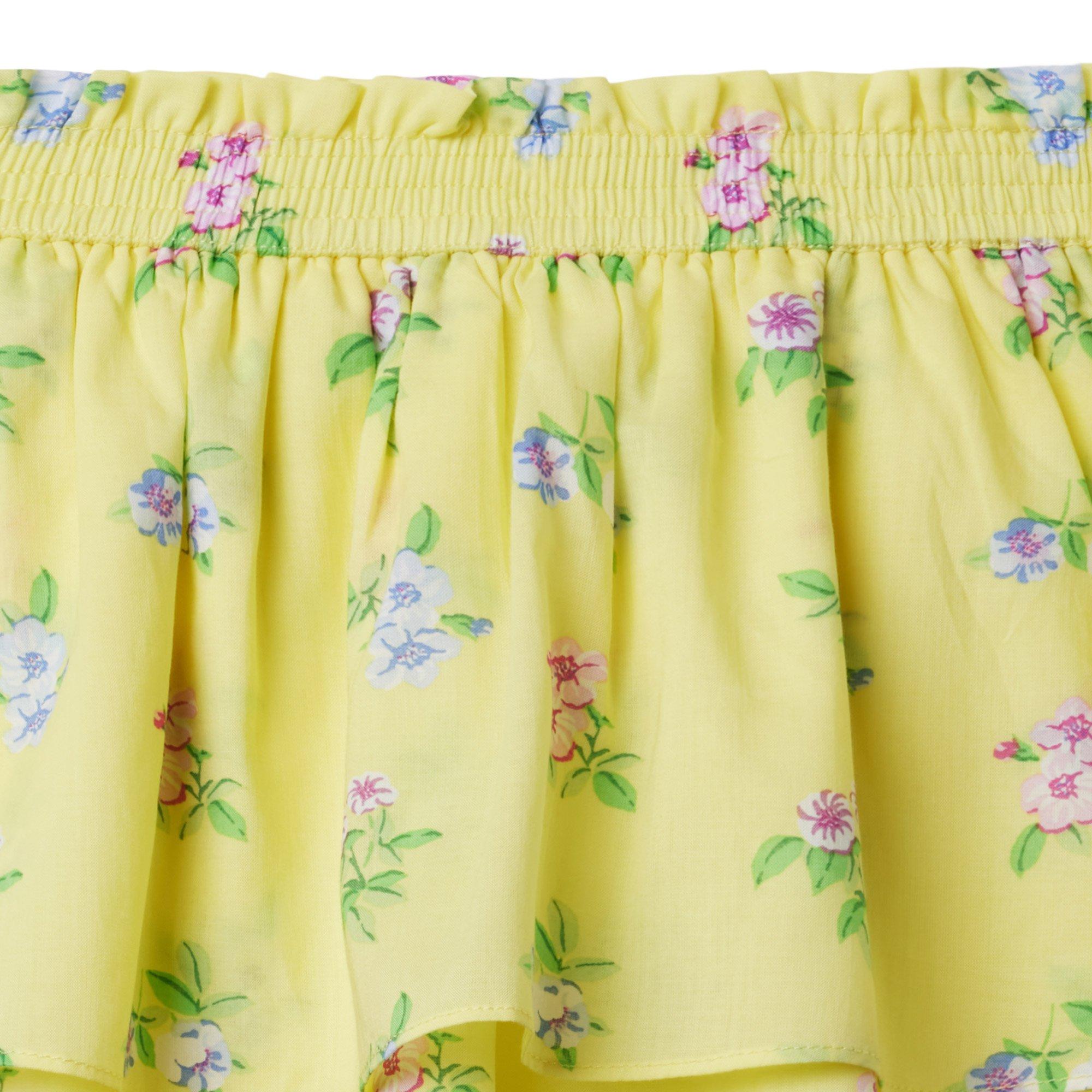 Floral Tiered Smocked Waist Skirt image number 1