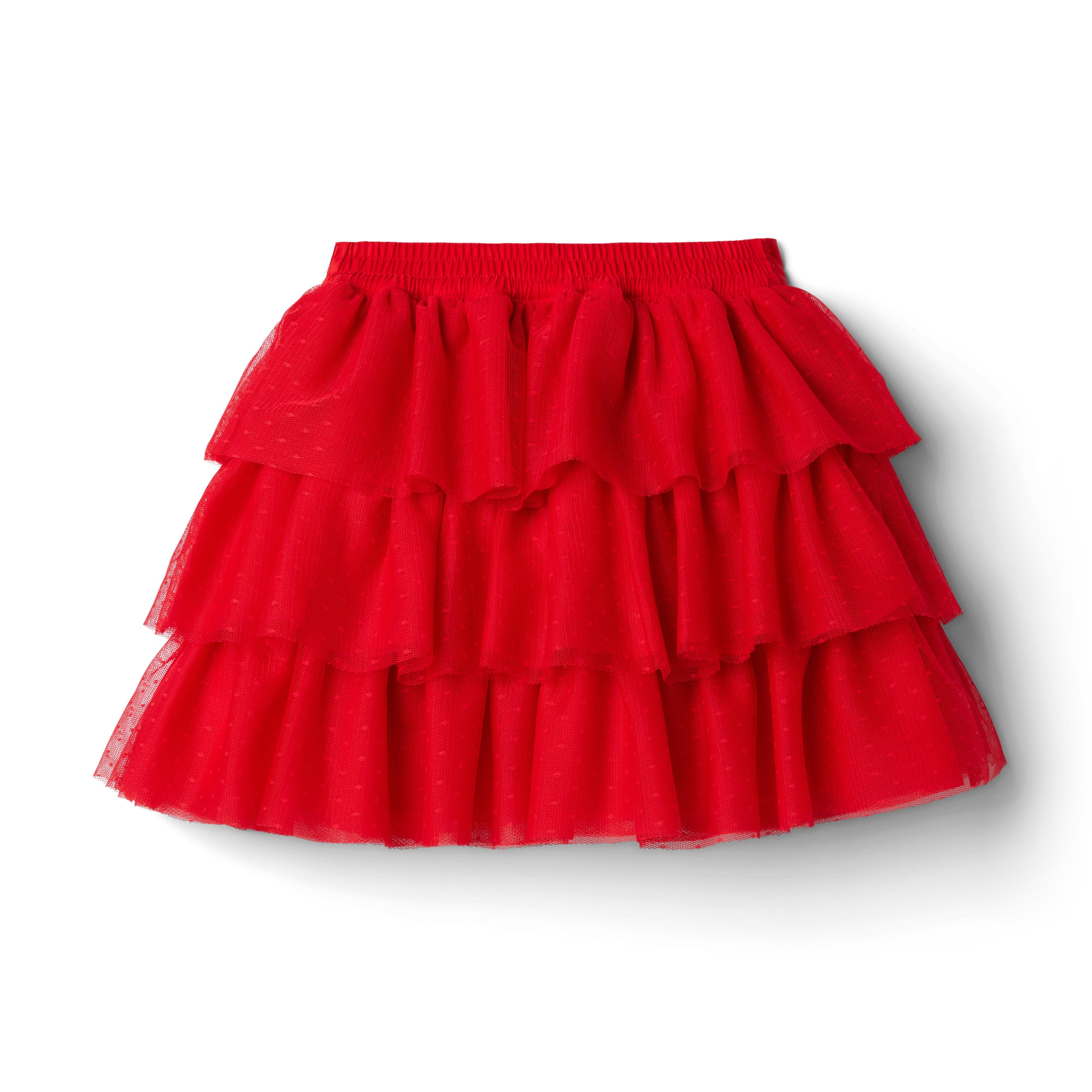 American Girl® x Janie and Jack Rose Red Tulle Skirt image number 2