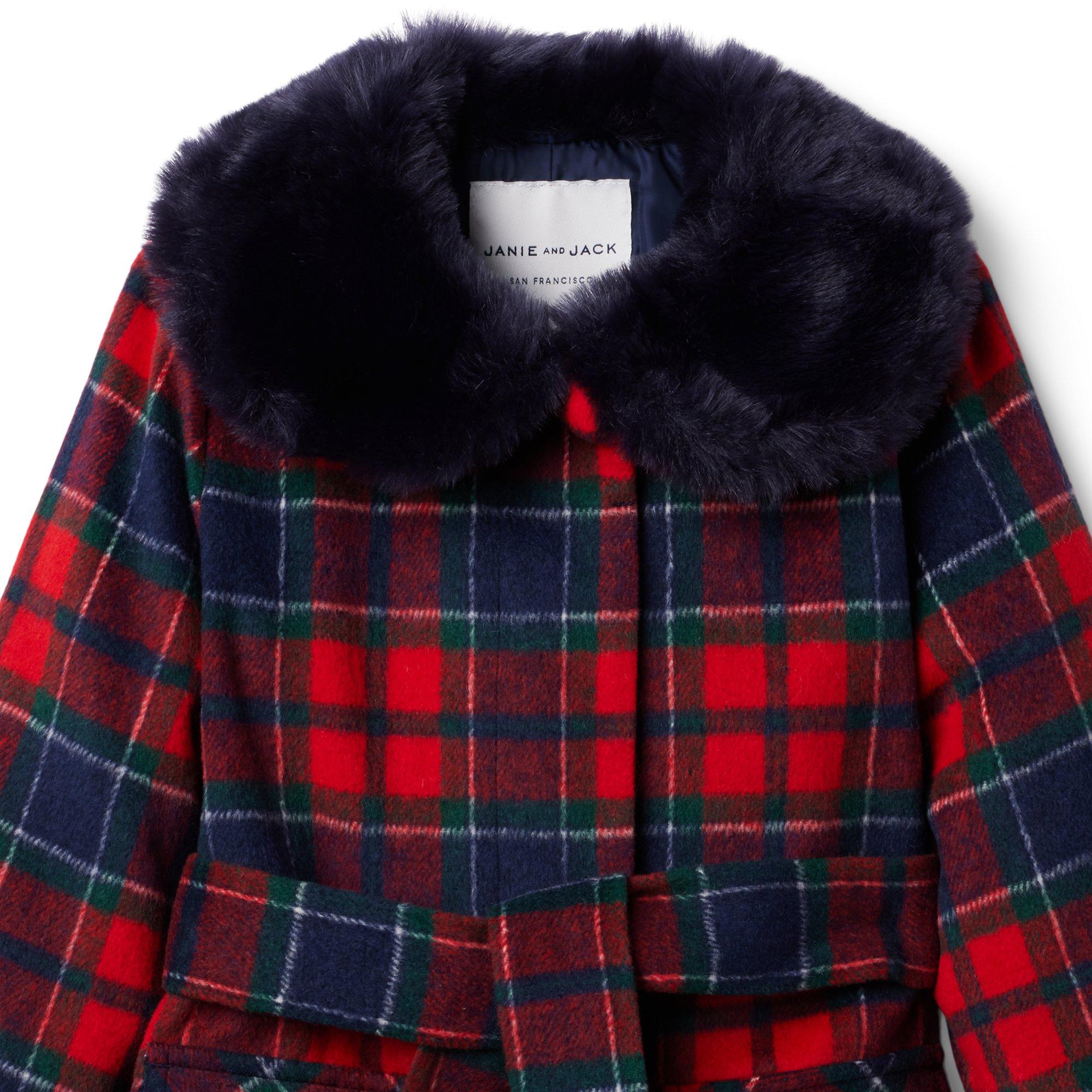 American Girl® x Janie and Jack Long Plaid Coat image number 3