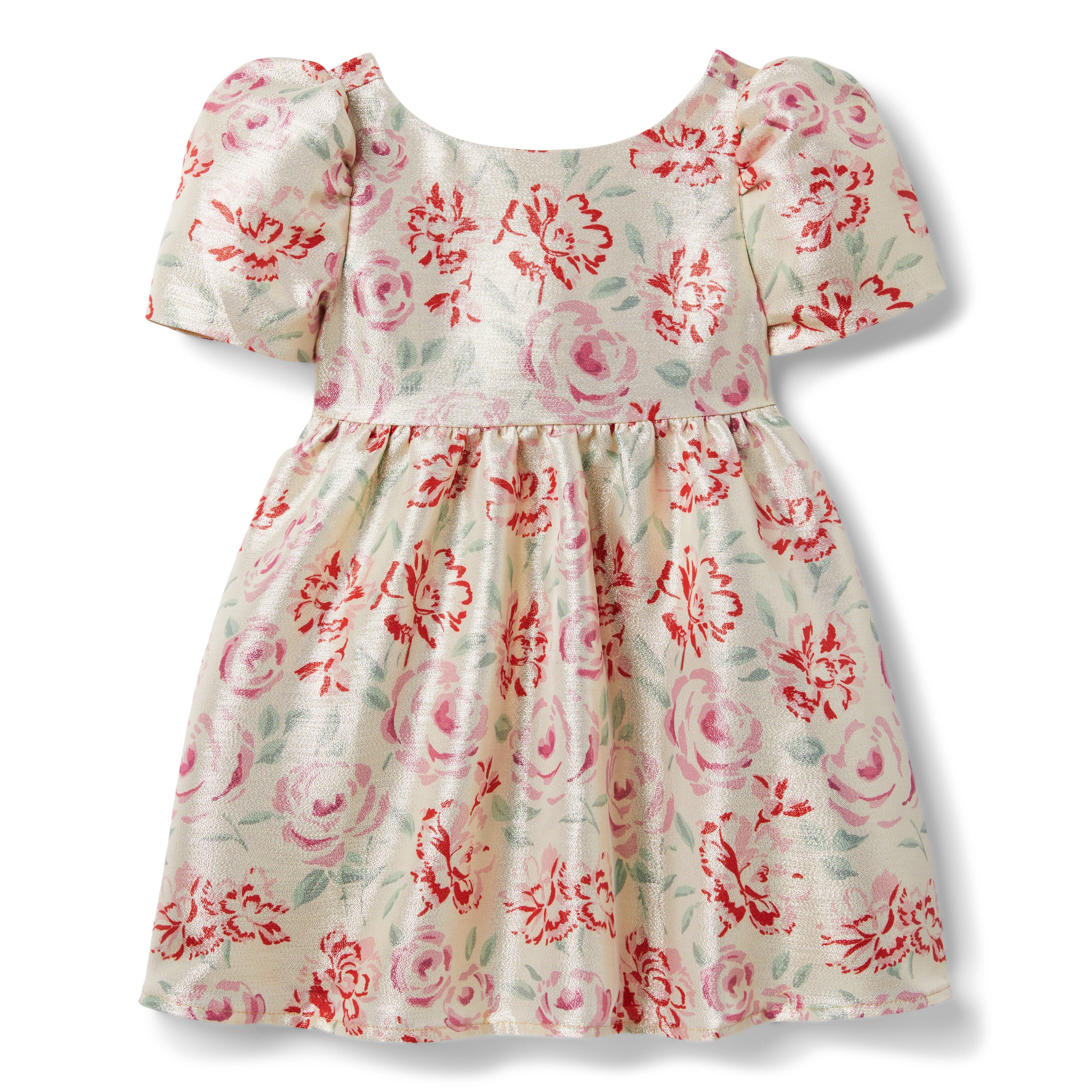 I Am Golden Metallic Floral Dress image number 0