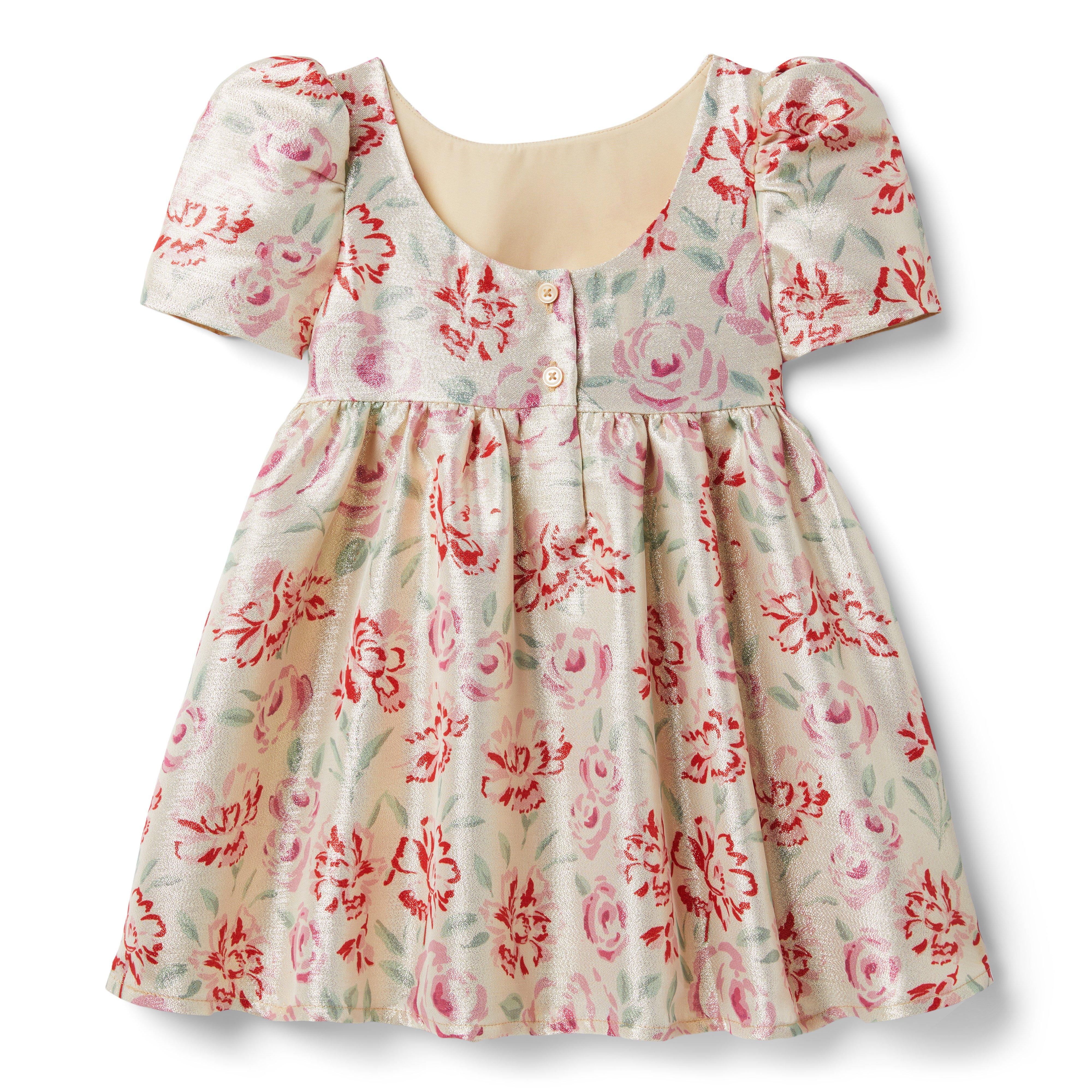I Am Golden Metallic Floral Dress image number 1