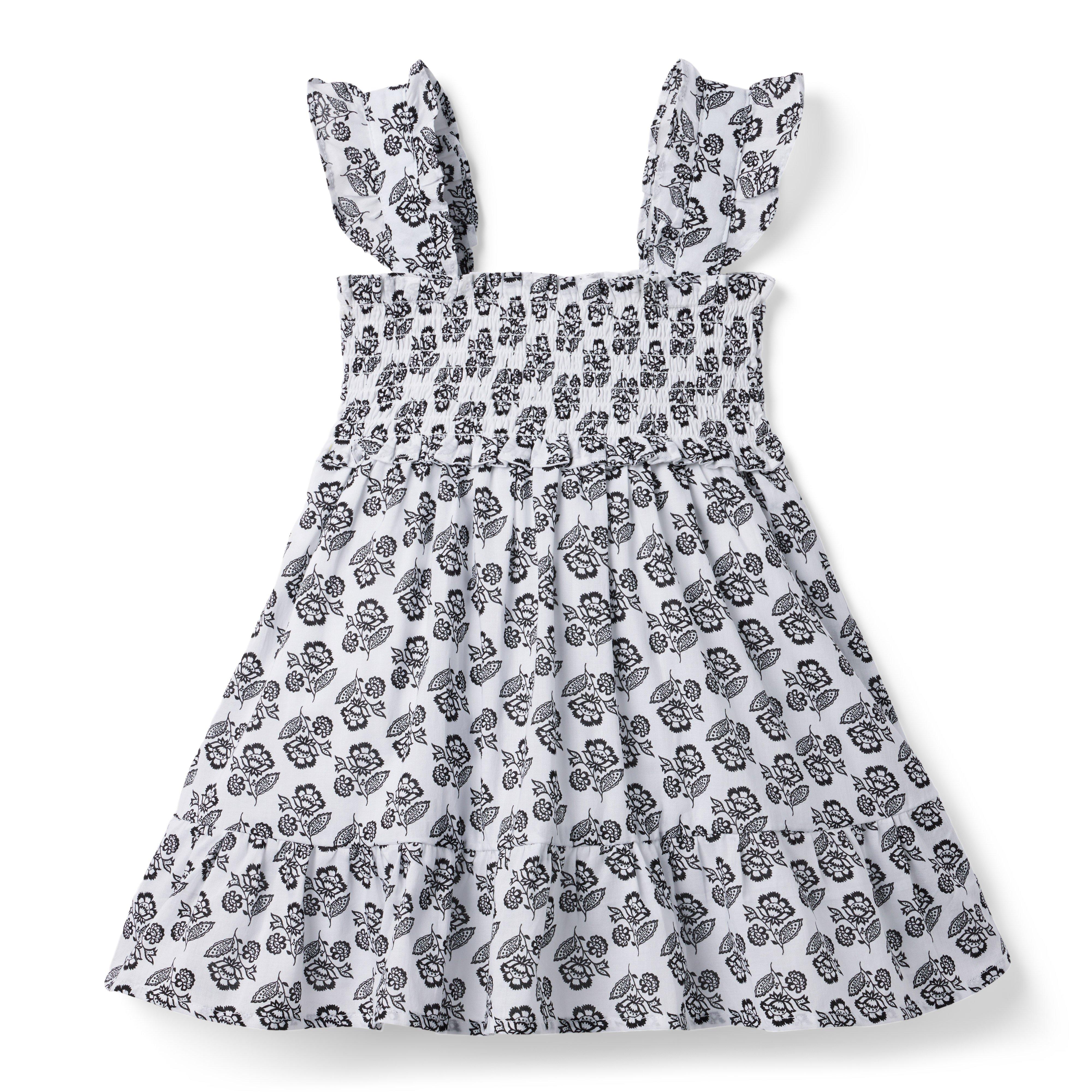 The Emily Floral Woodblock Smocked Sundress image number 0