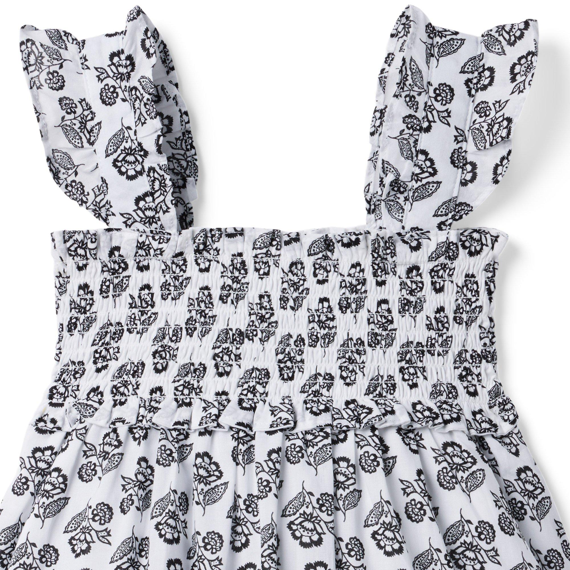 The Emily Floral Woodblock Smocked Sundress image number 2