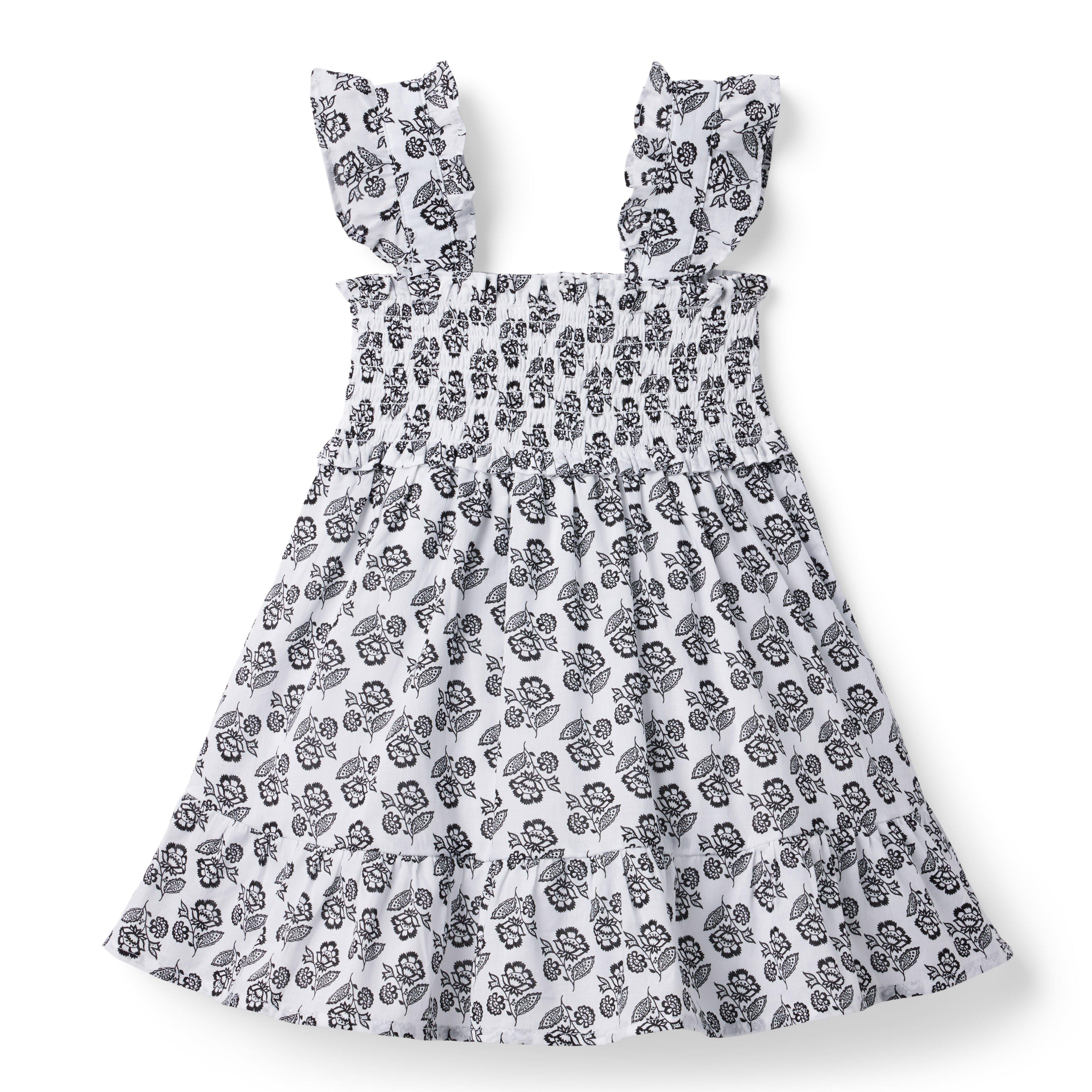 The Emily Floral Woodblock Smocked Sundress image number 1