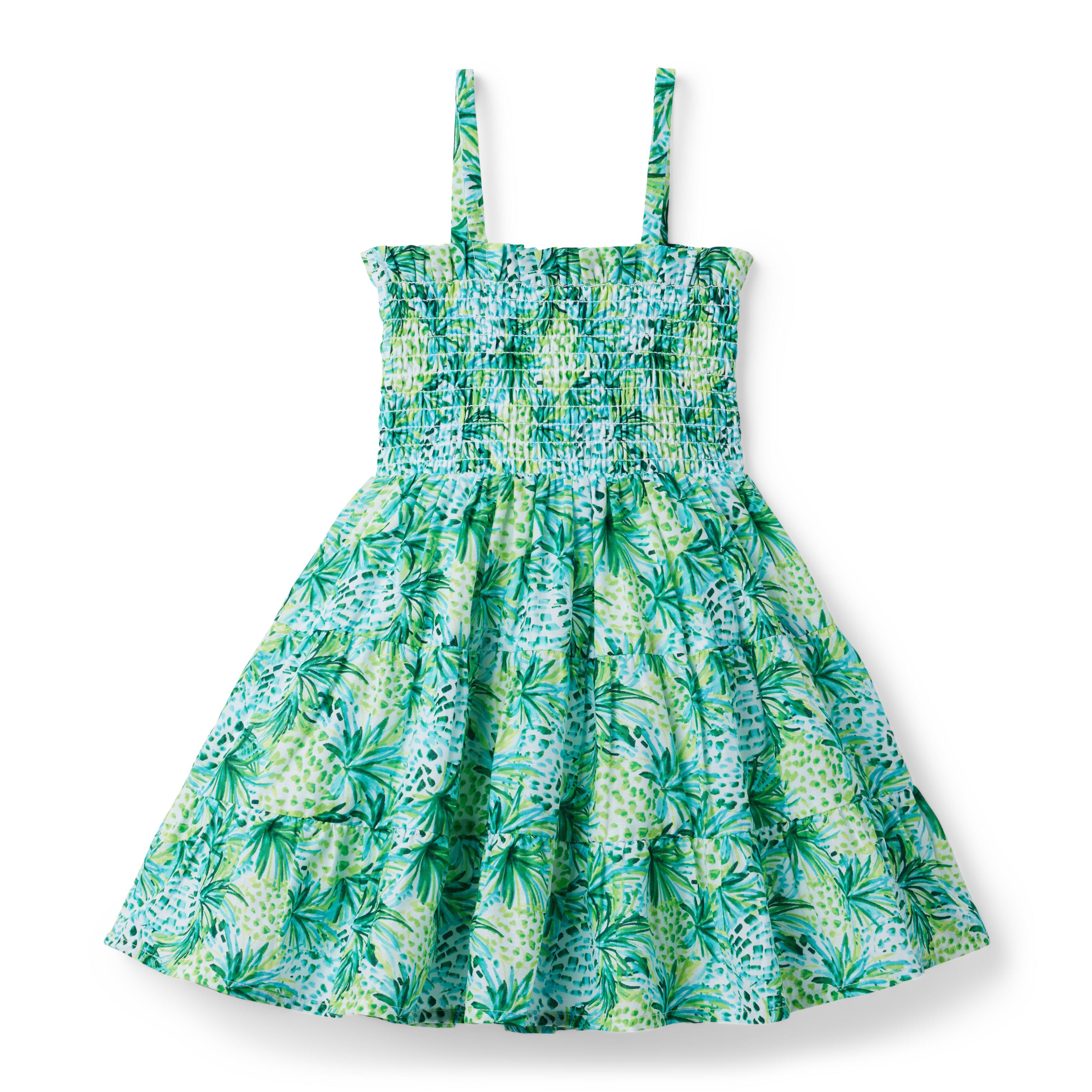 The Hannah Pineapple Smocked Sundress image number 1