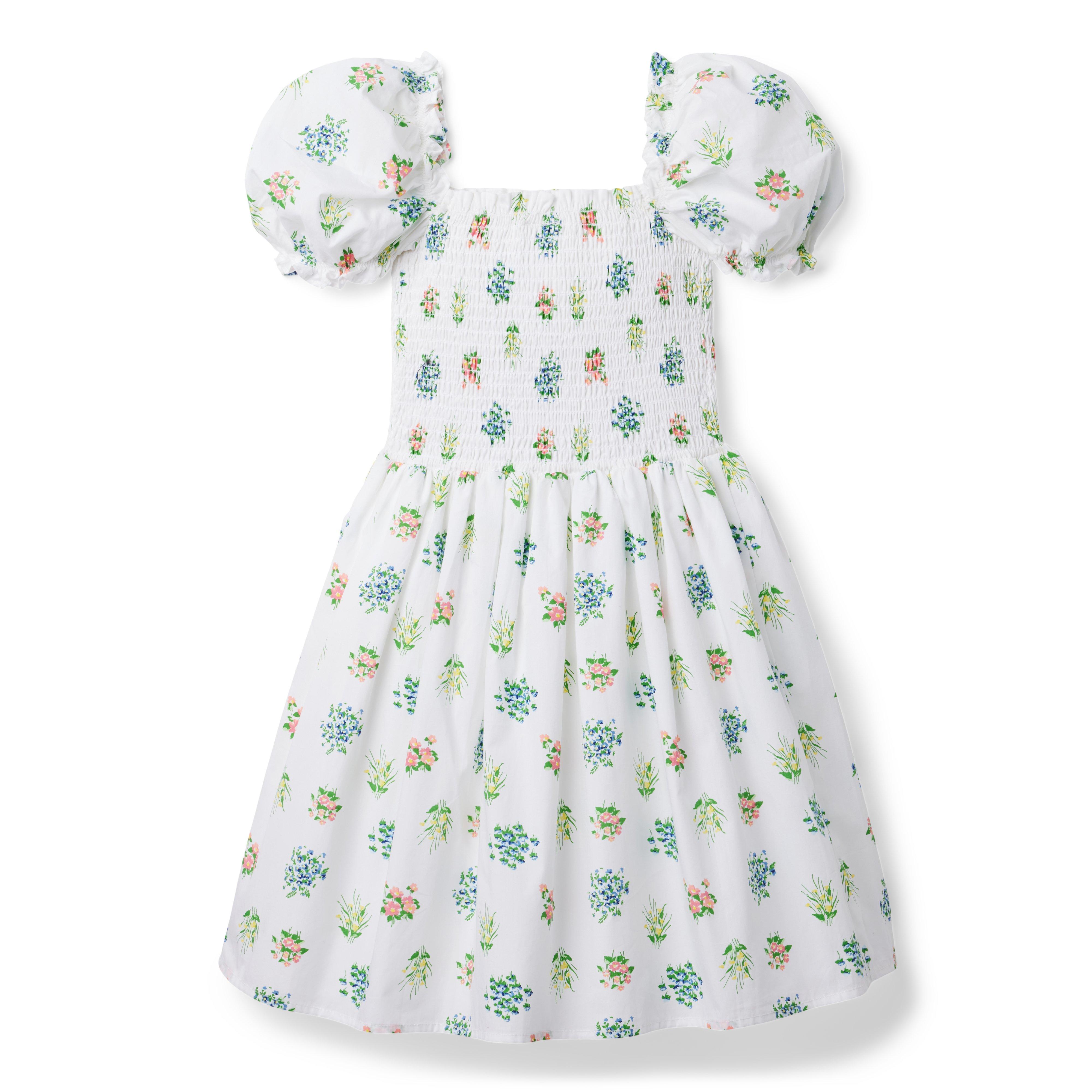 The Grace Floral Smocked Puff Sleeve Dress image number 1