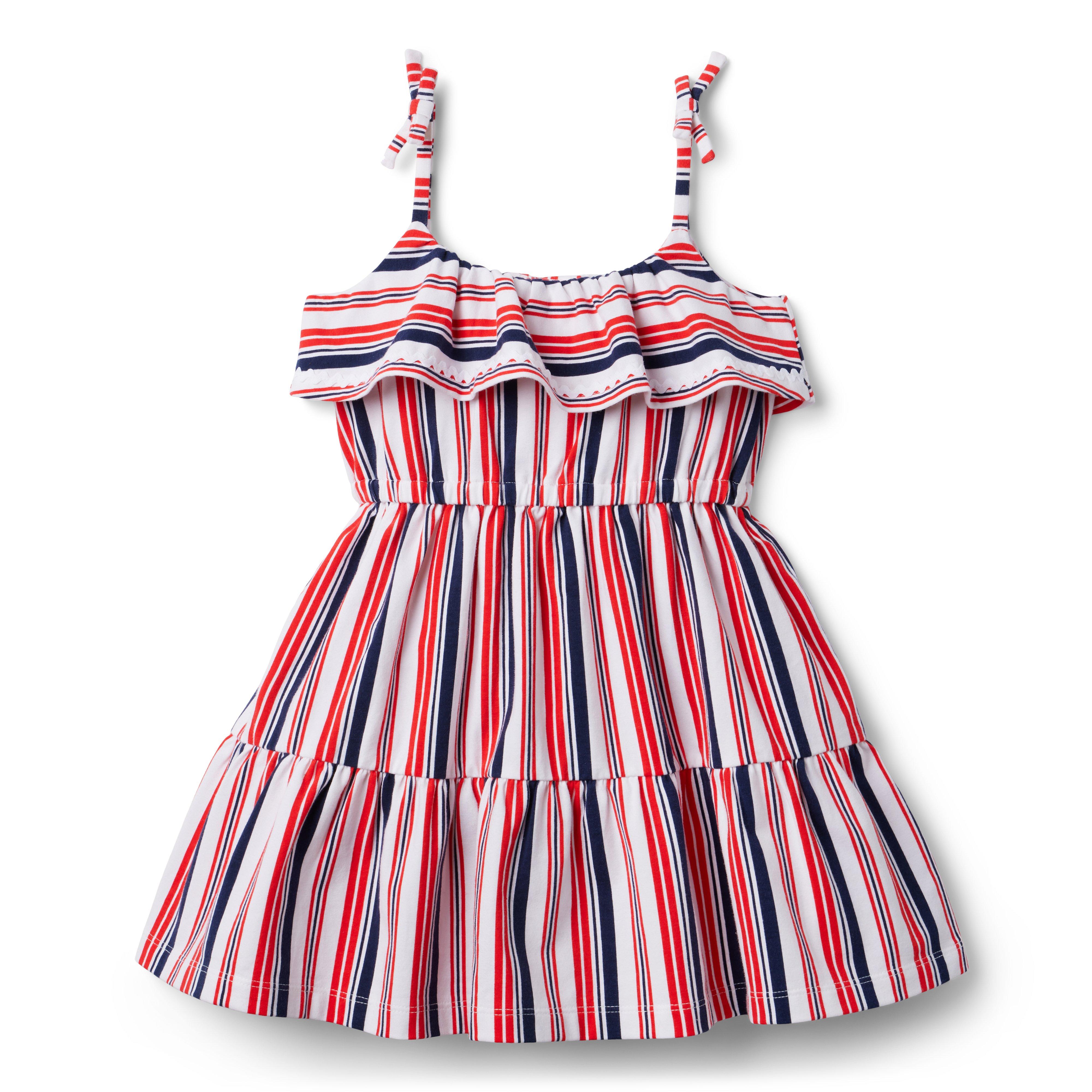 Striped Ruffle Jersey Sundress image number 0