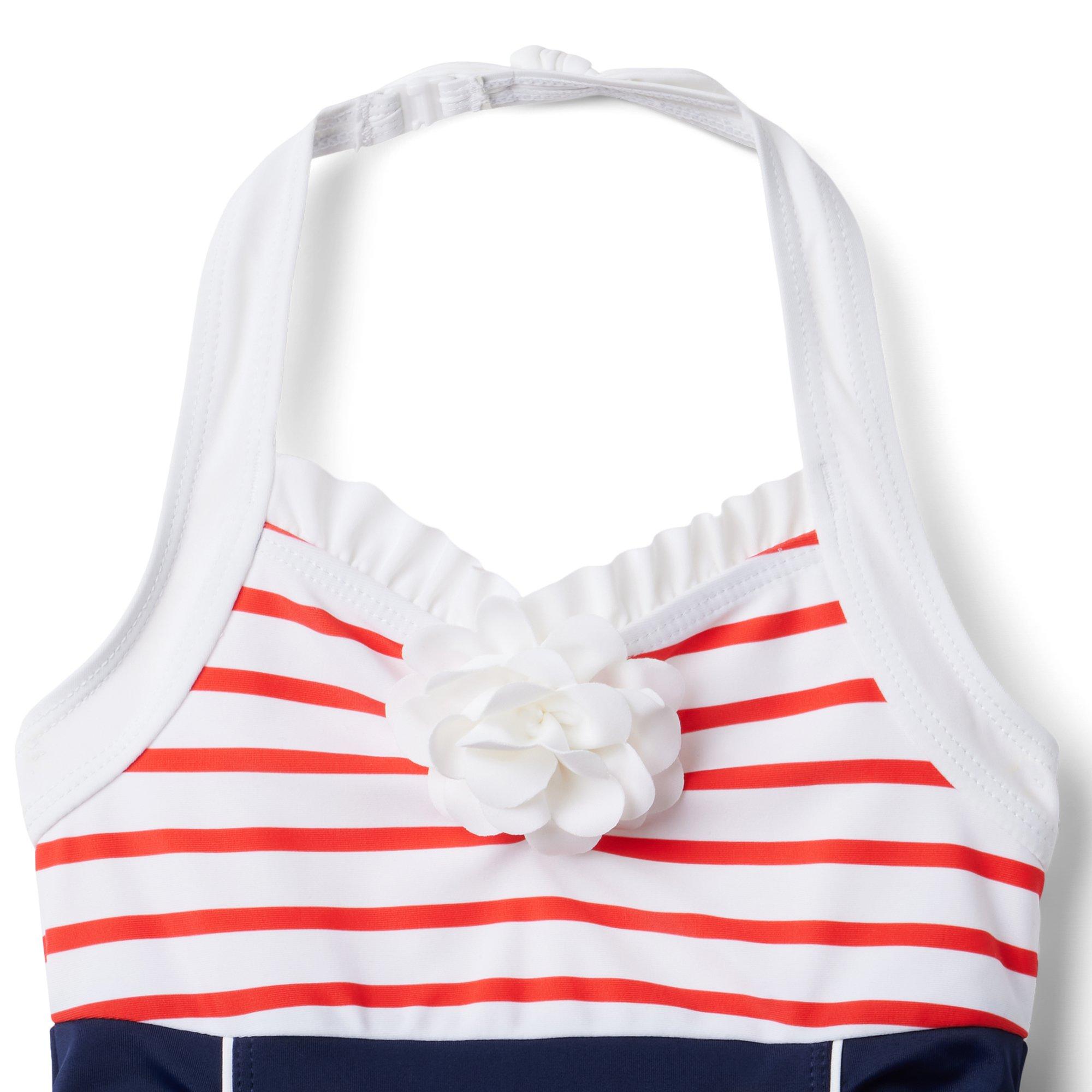 Colorblocked Striped Halter Swimsuit image number 2