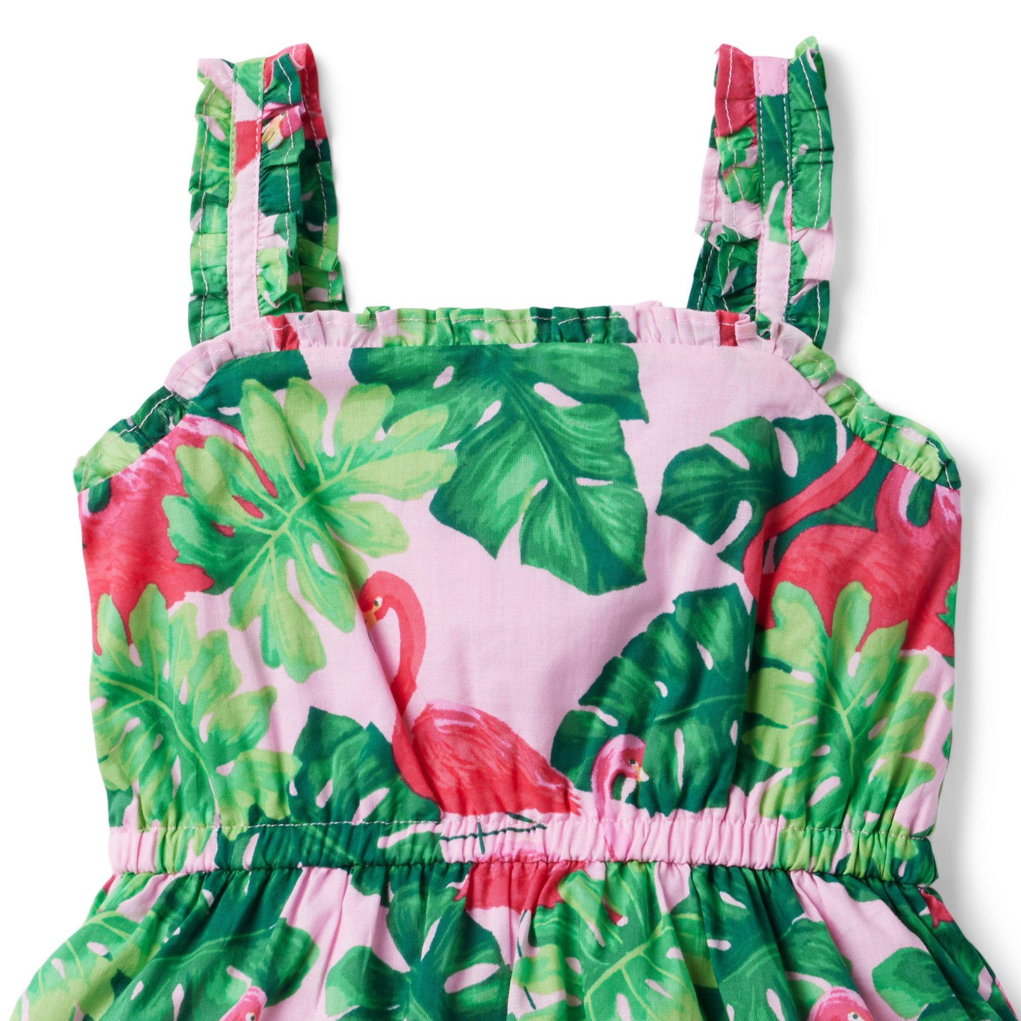 Tropical Flamingo Ruffle Sundress image number 2