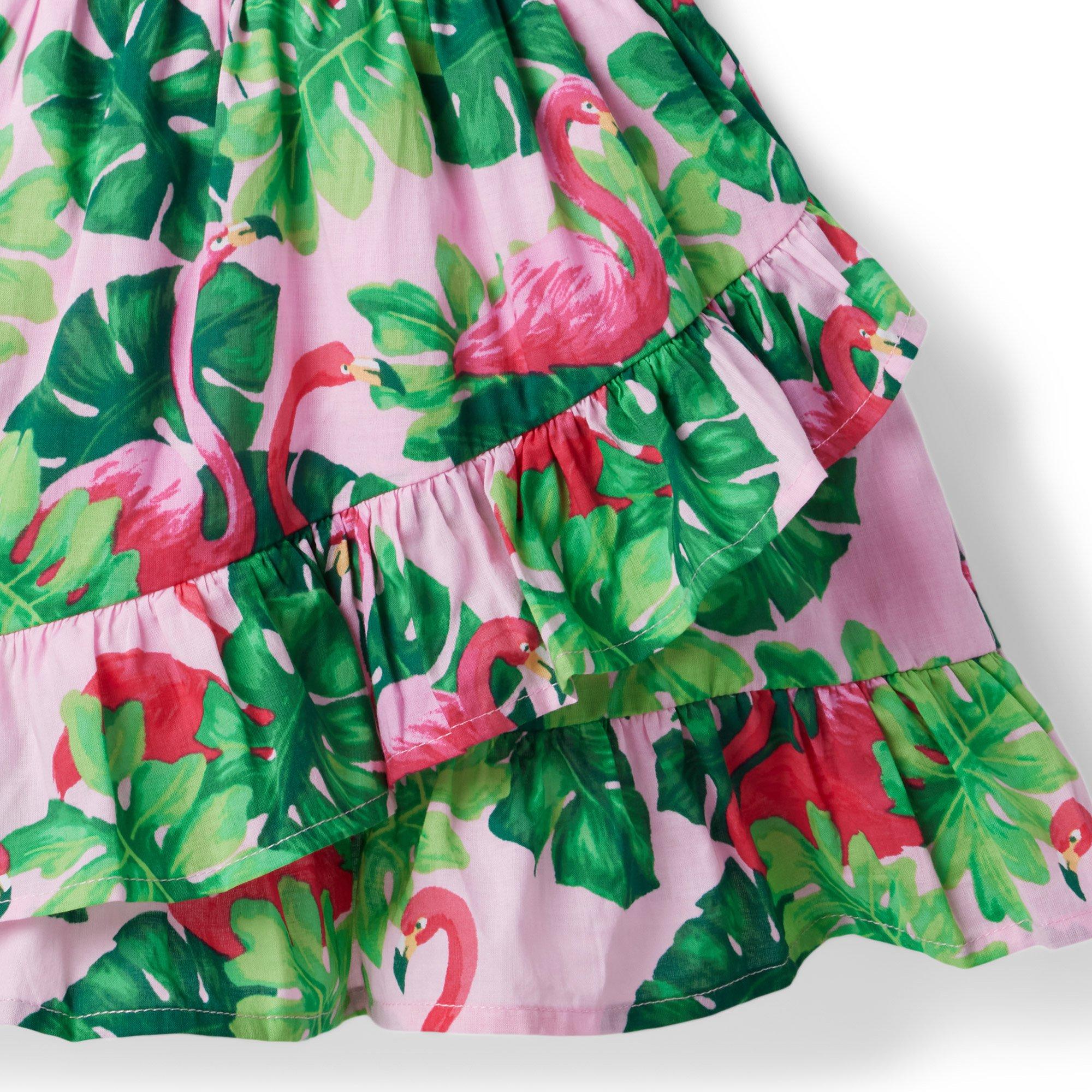 Tropical Flamingo Ruffle Sundress image number 3