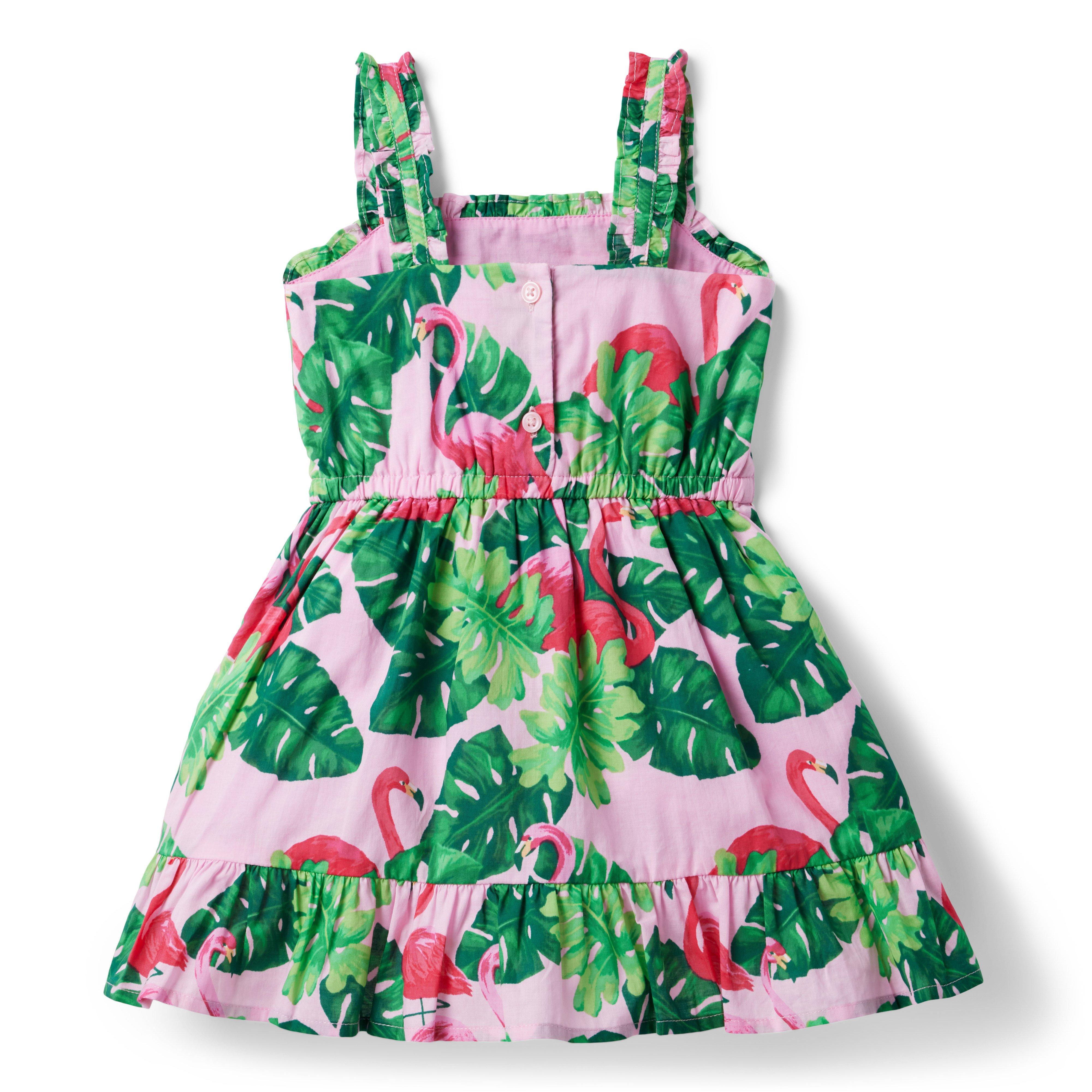 Tropical Flamingo Ruffle Sundress image number 1