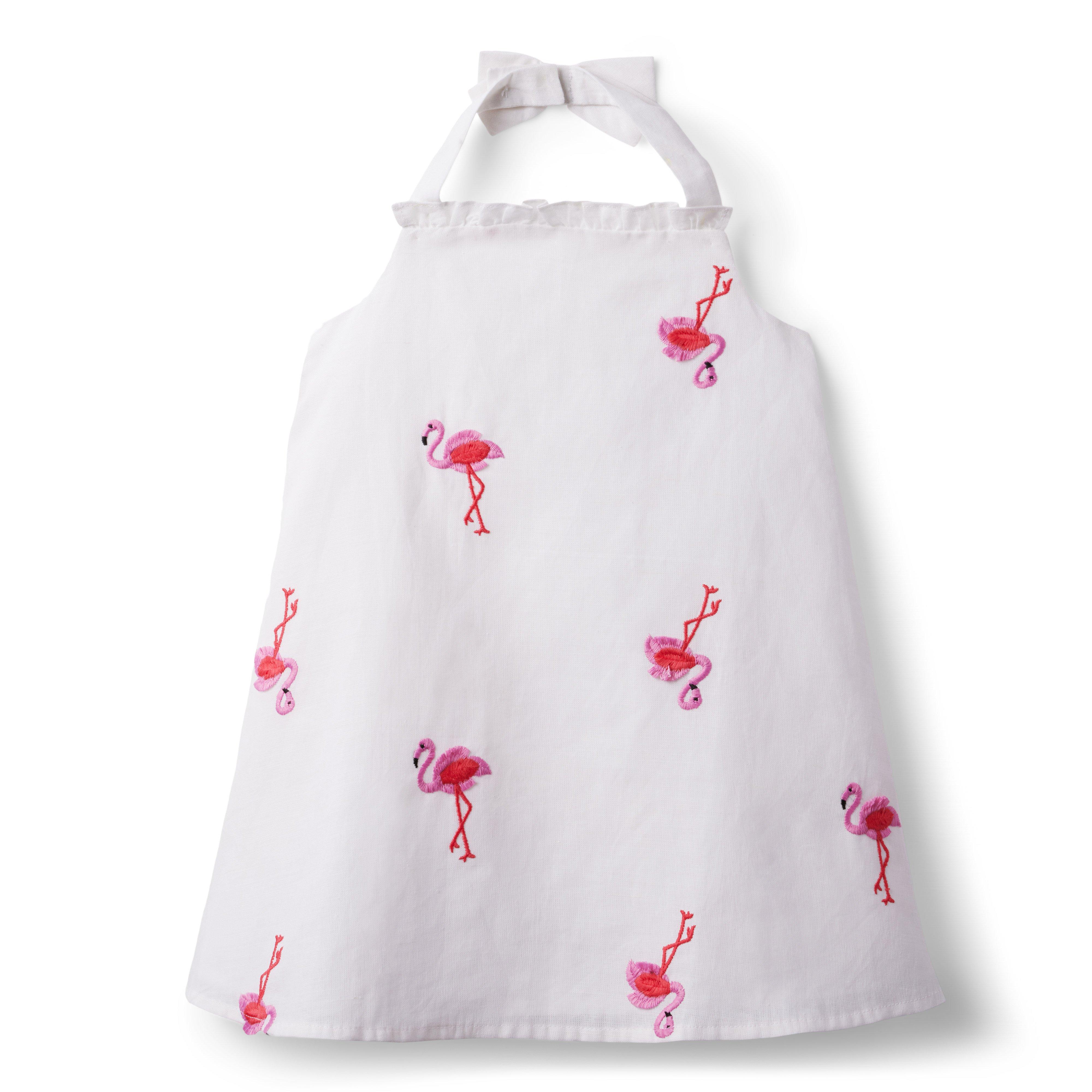 Flamingo Embroidered Halter Sundress image number 0