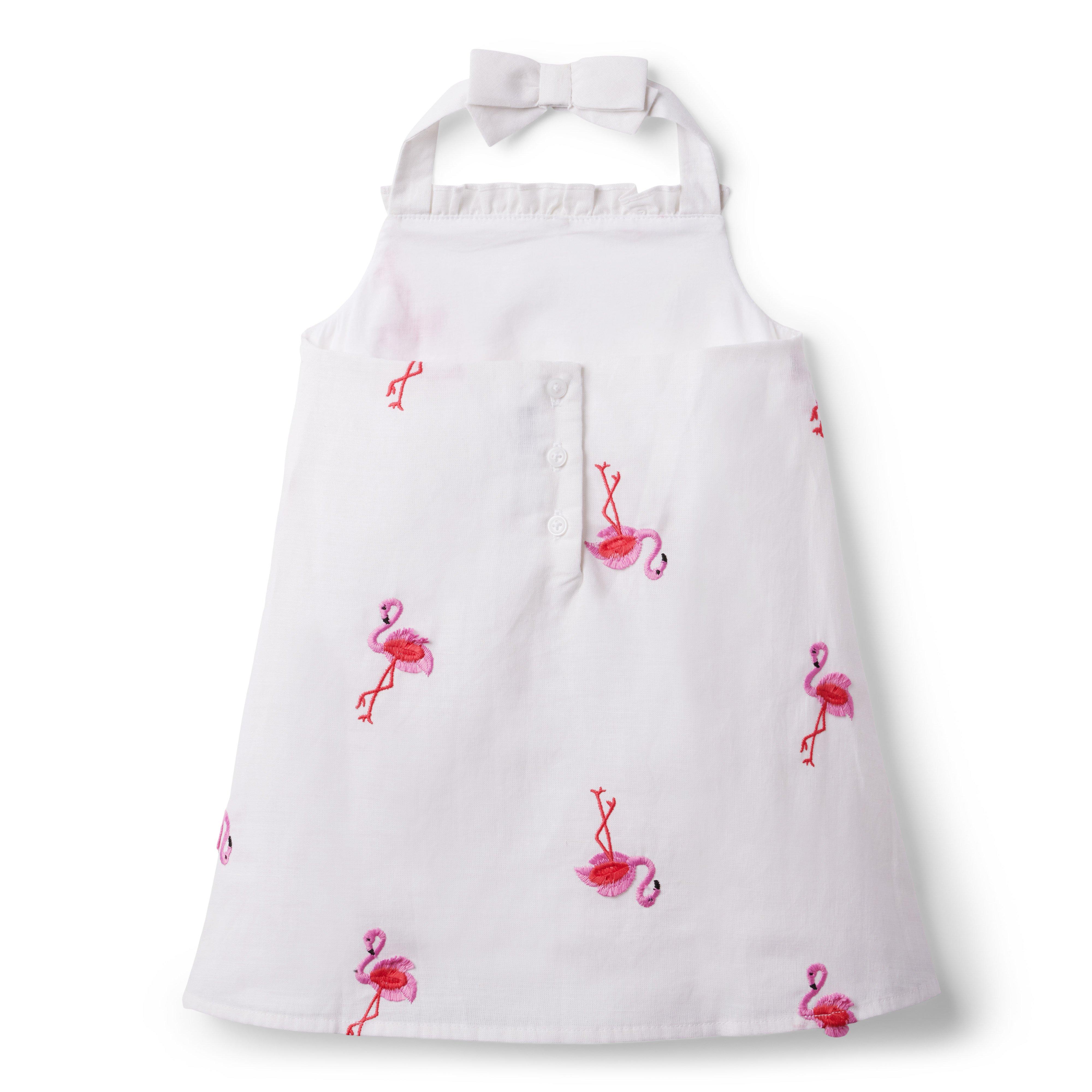 Flamingo Embroidered Halter Sundress image number 1