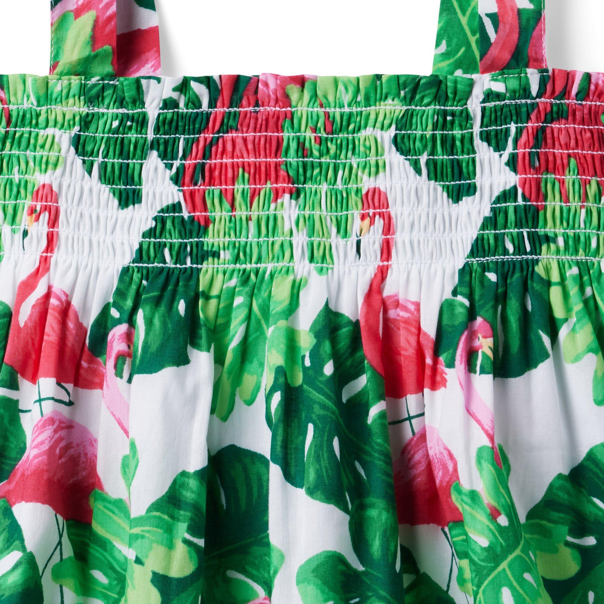 Tropical Flamingo Smocked Top image number 1