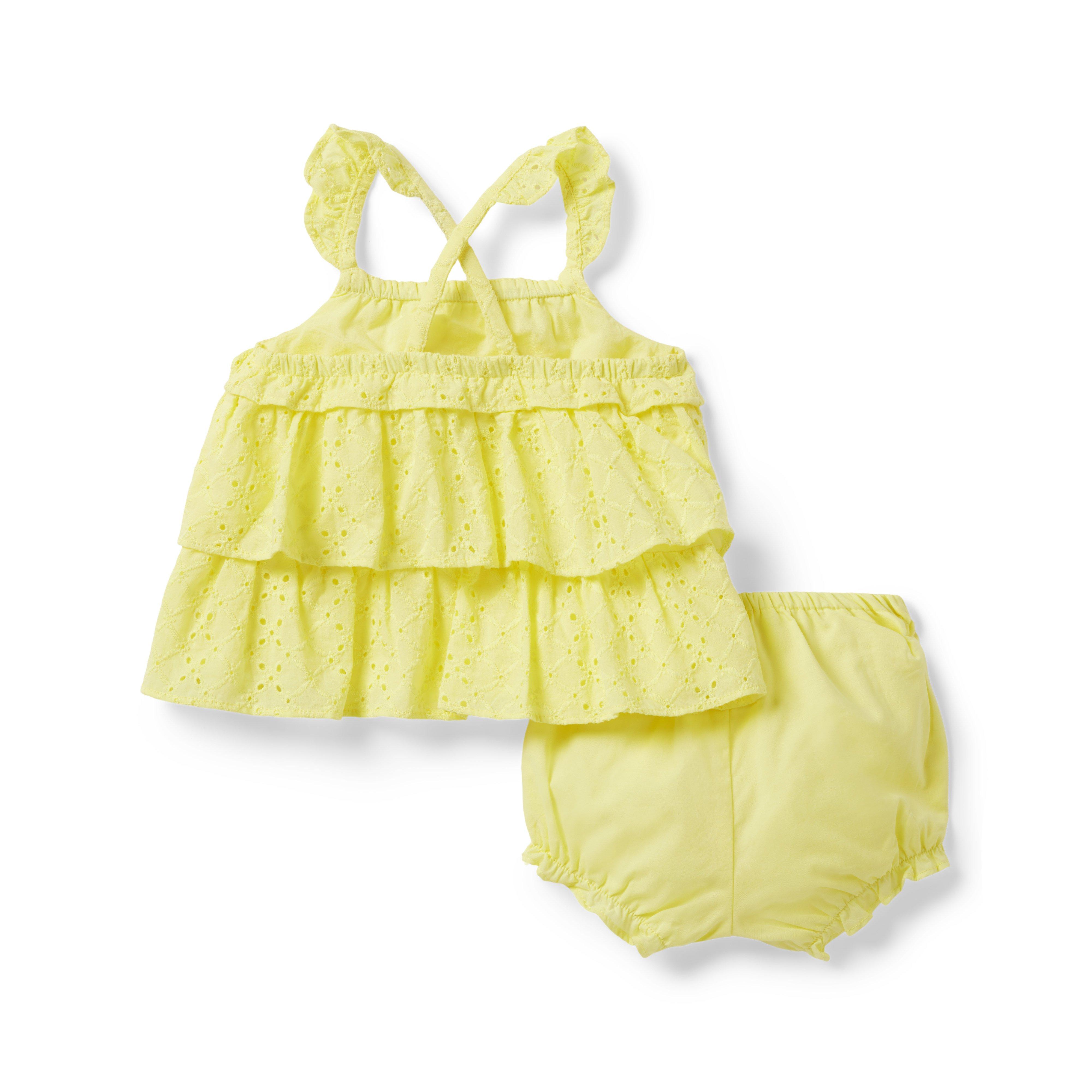 Baby Eyelet Tiered Ruffle Matching Set image number 1