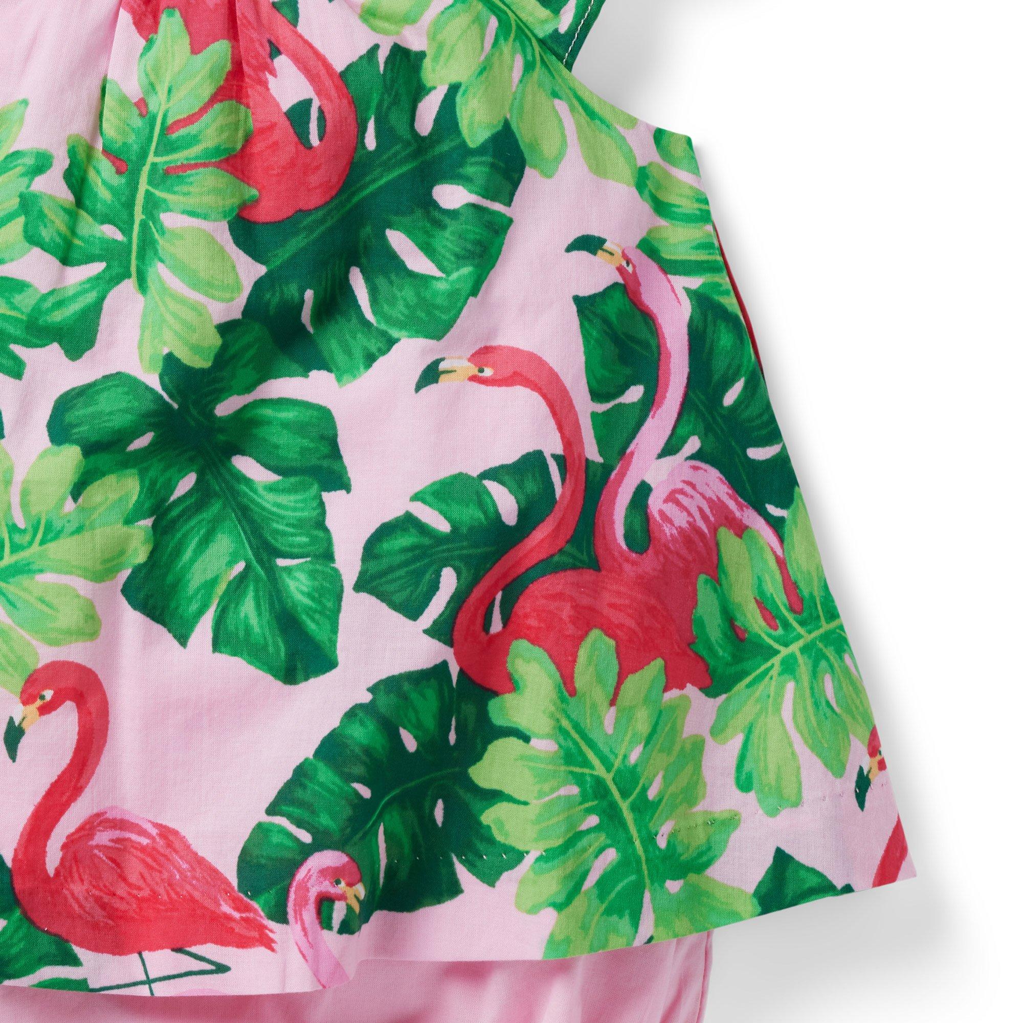 Baby Tropical Flamingo Ruffle Romper image number 3