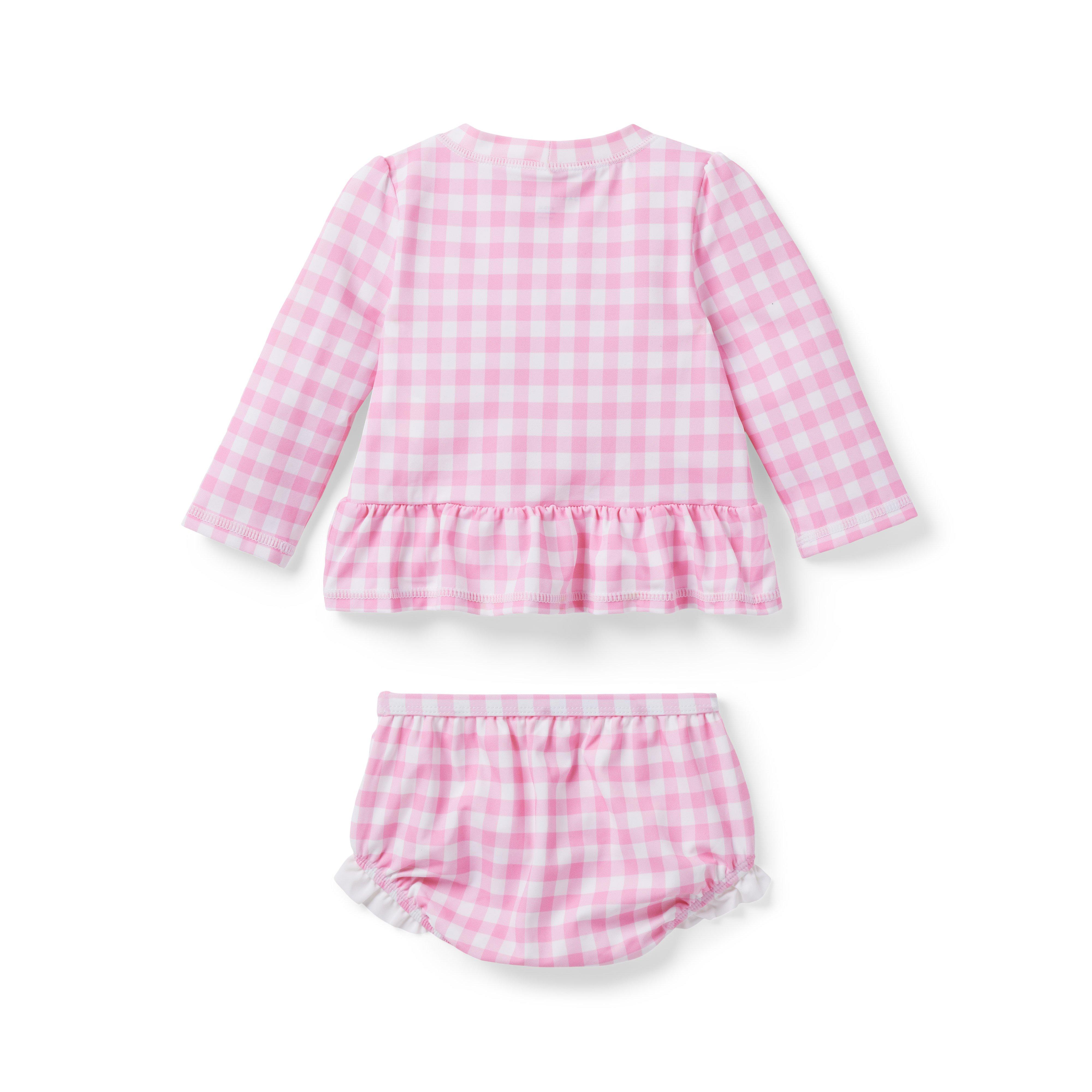 Baby Gingham Rash Guard Set image number 1