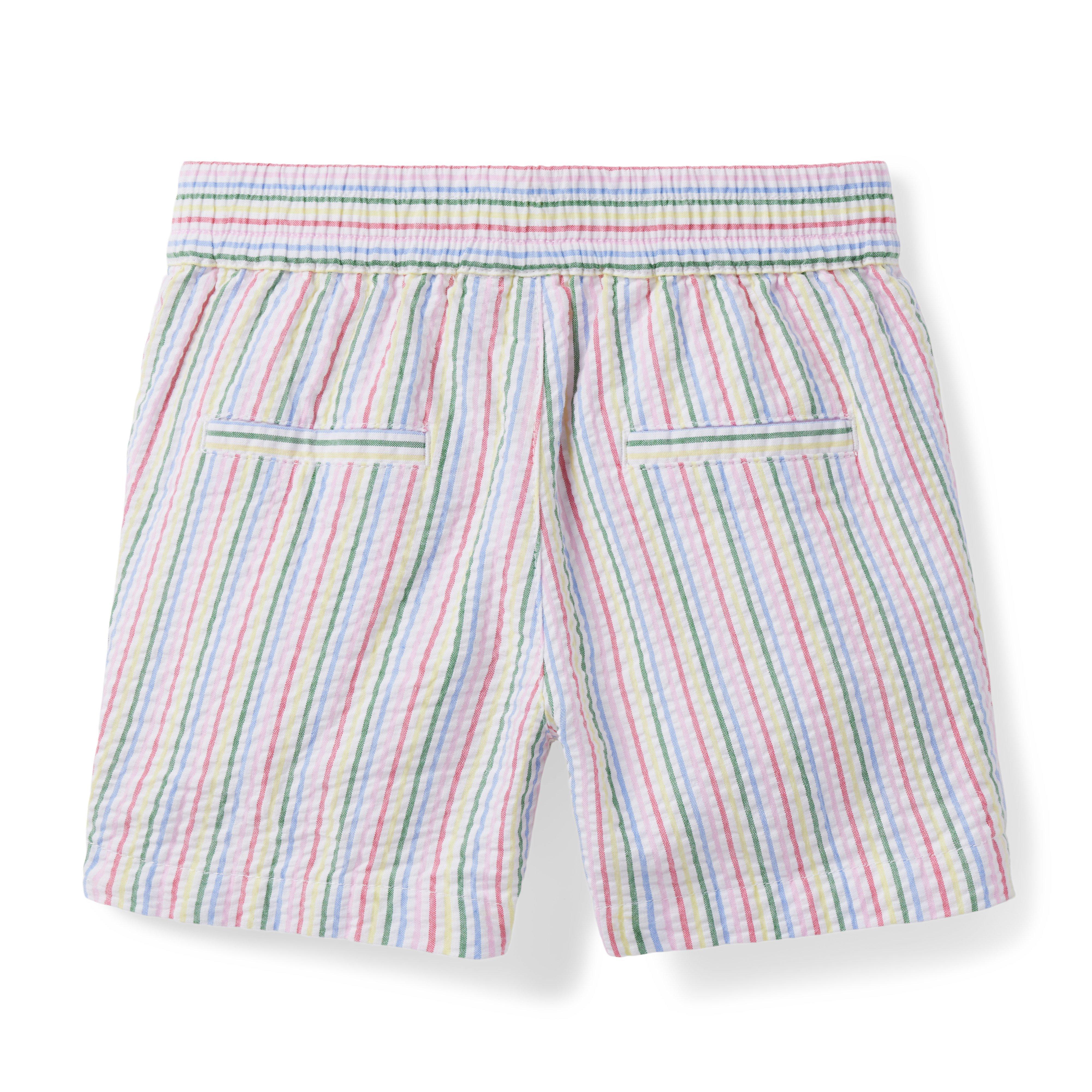 Baby Rainbow Striped Seersucker Short image number 1