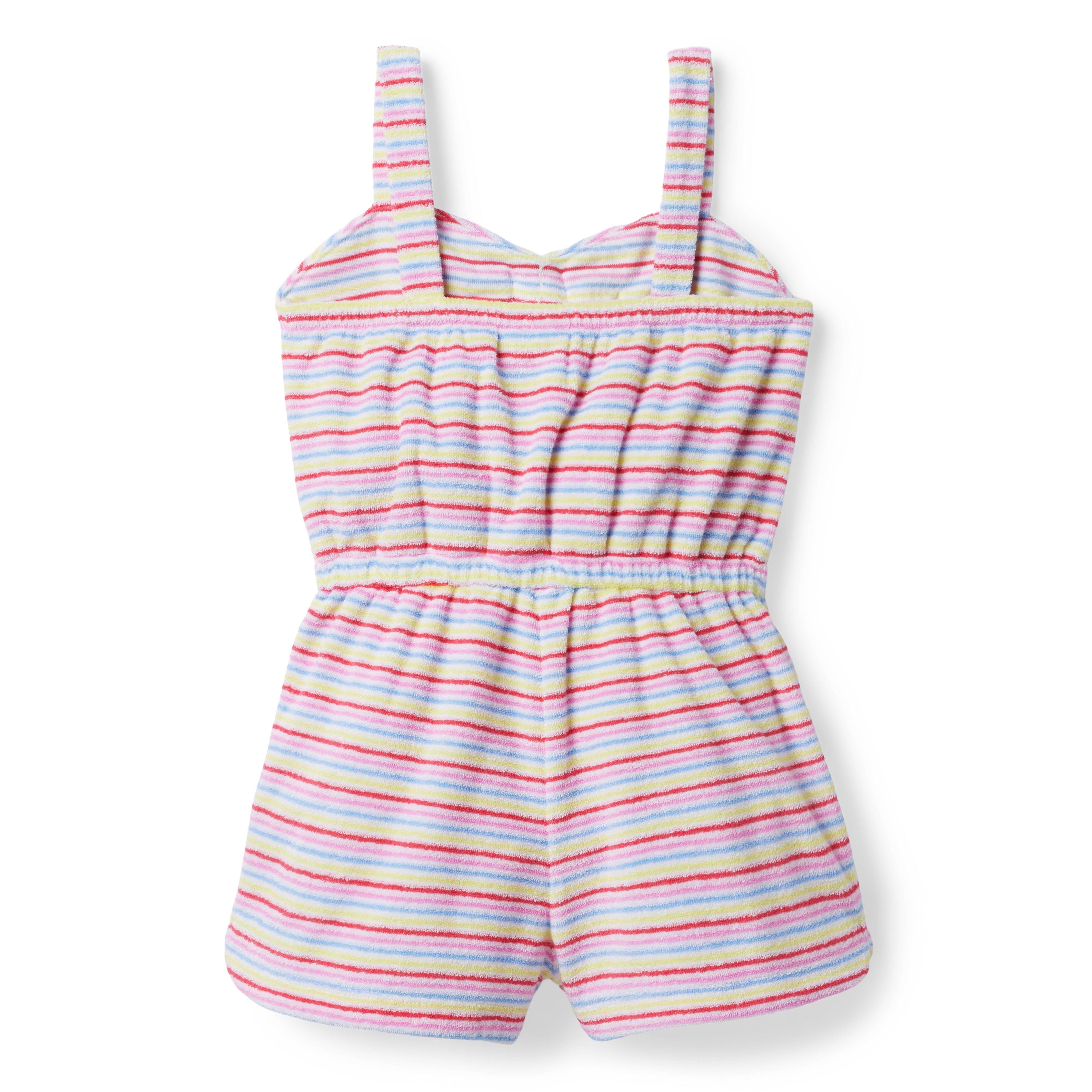 Striped Terry Romper image number 1