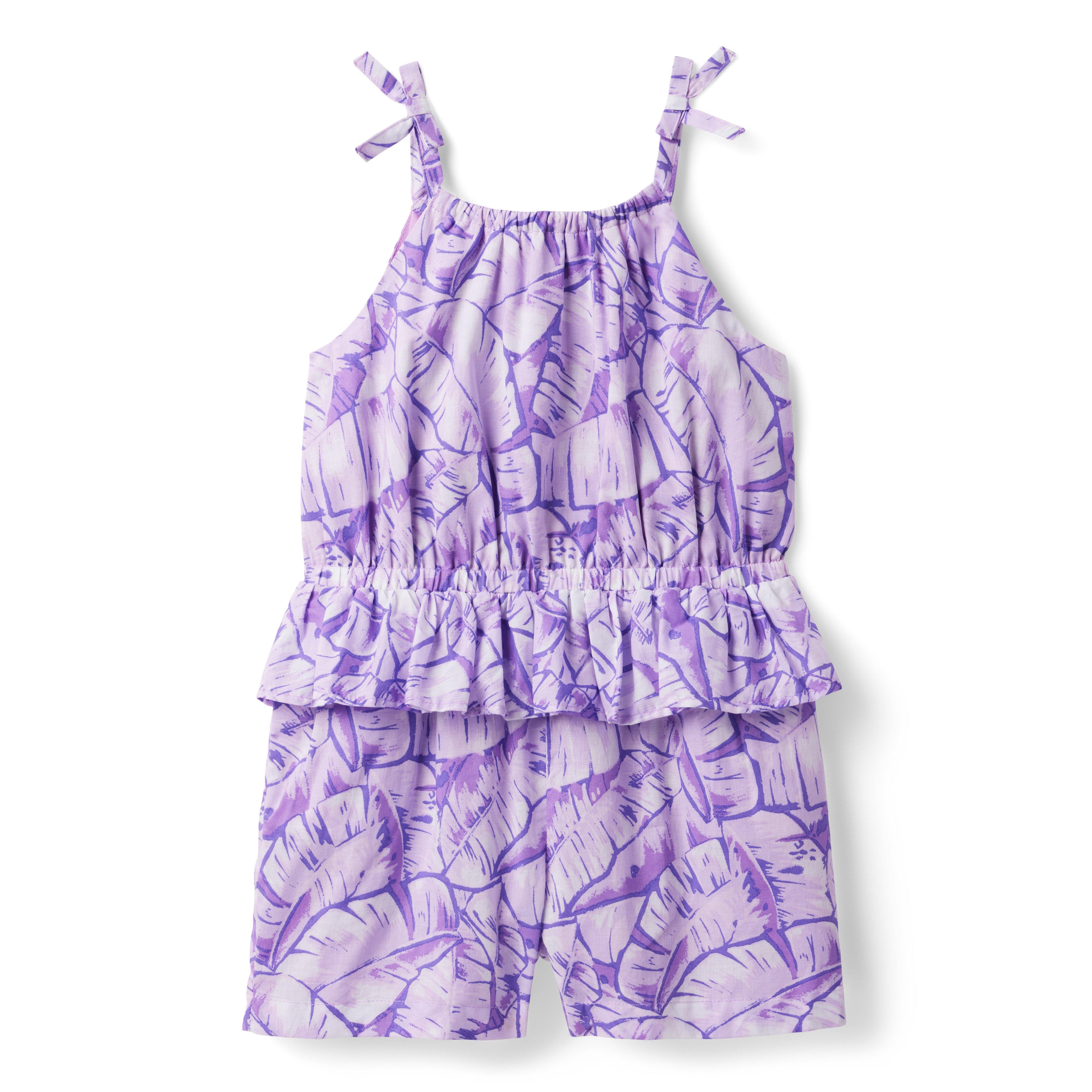 Palm Leaf Peplum Romper image number 0