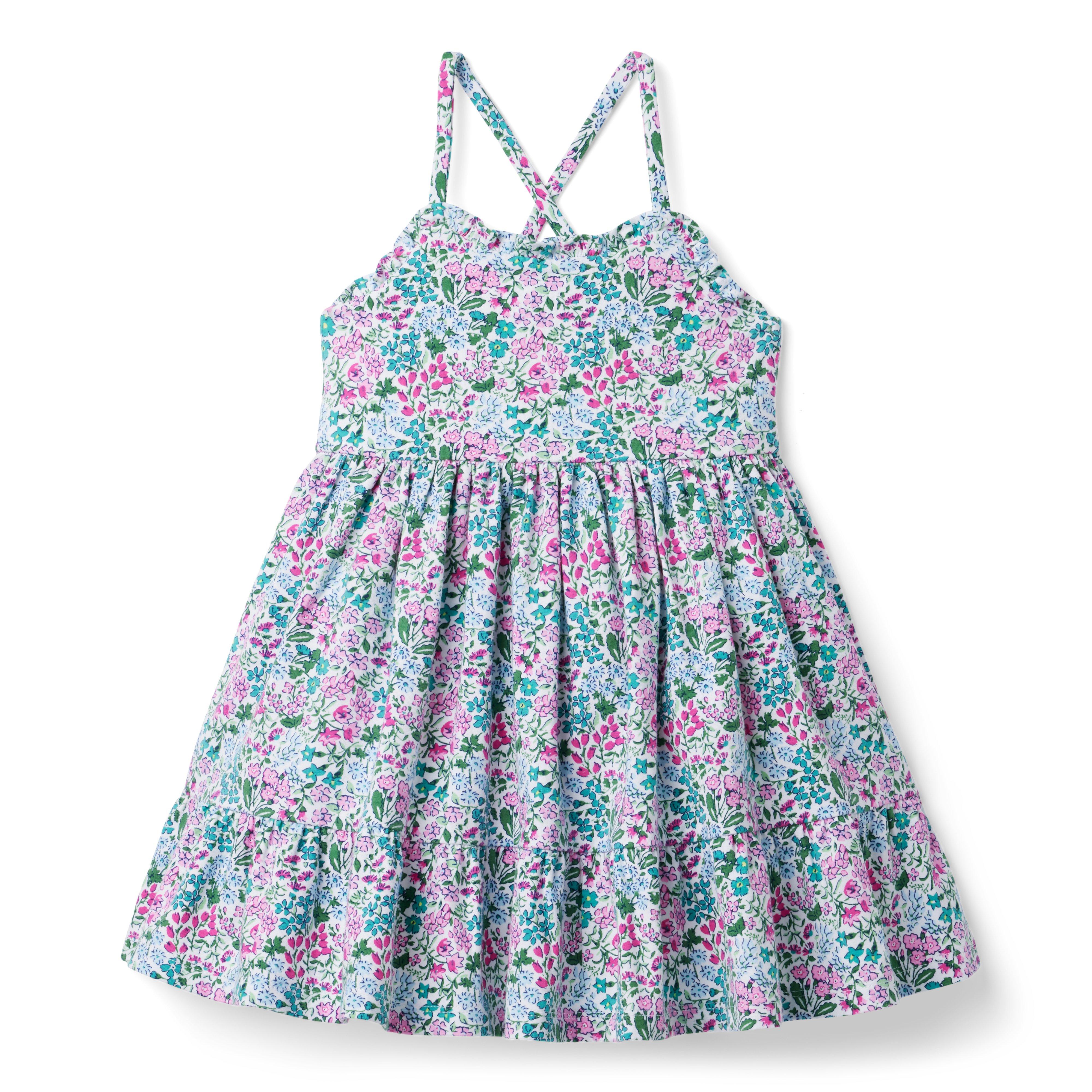 Floral Ruffle Trim Jersey Sundress image number 0