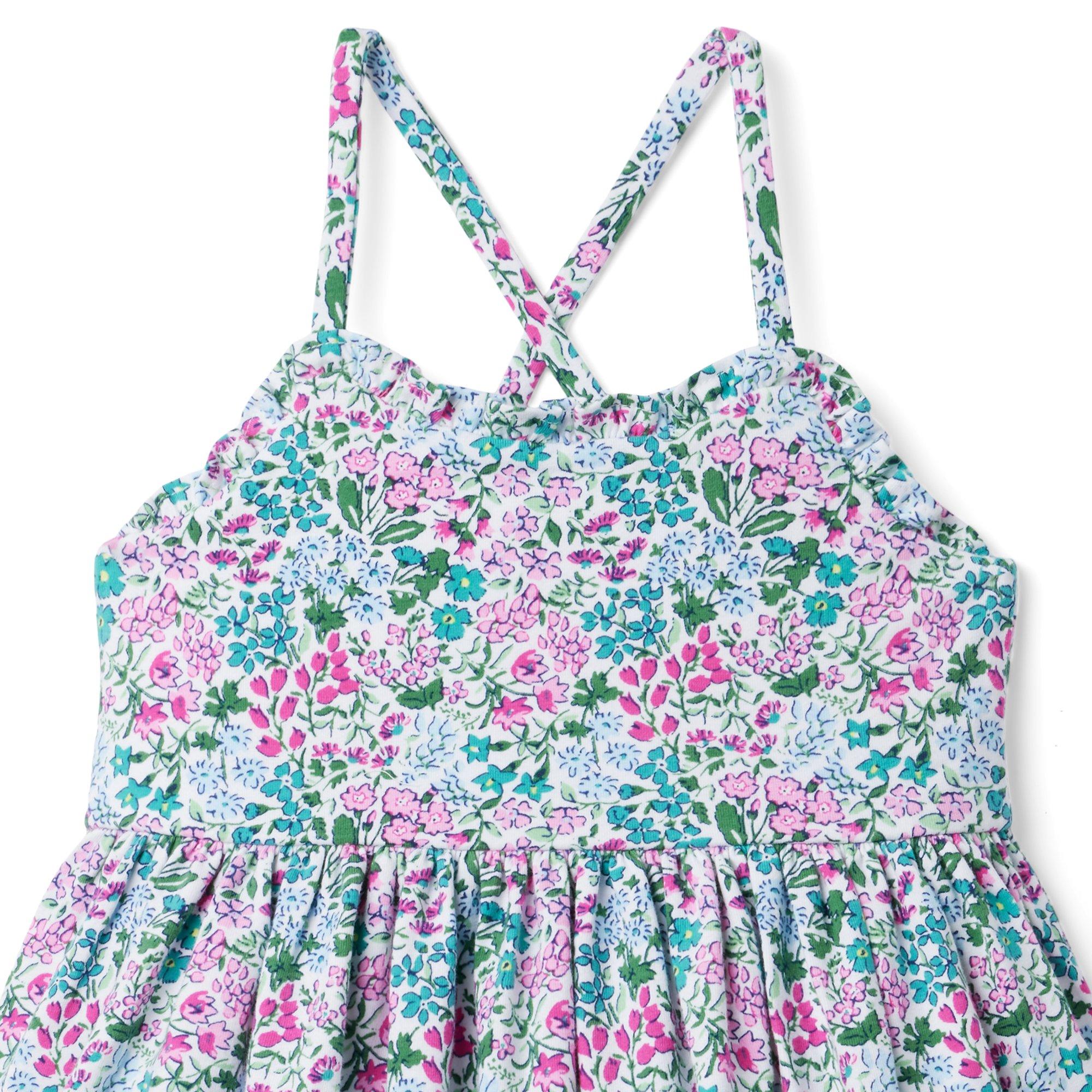 Floral Ruffle Trim Jersey Sundress image number 2
