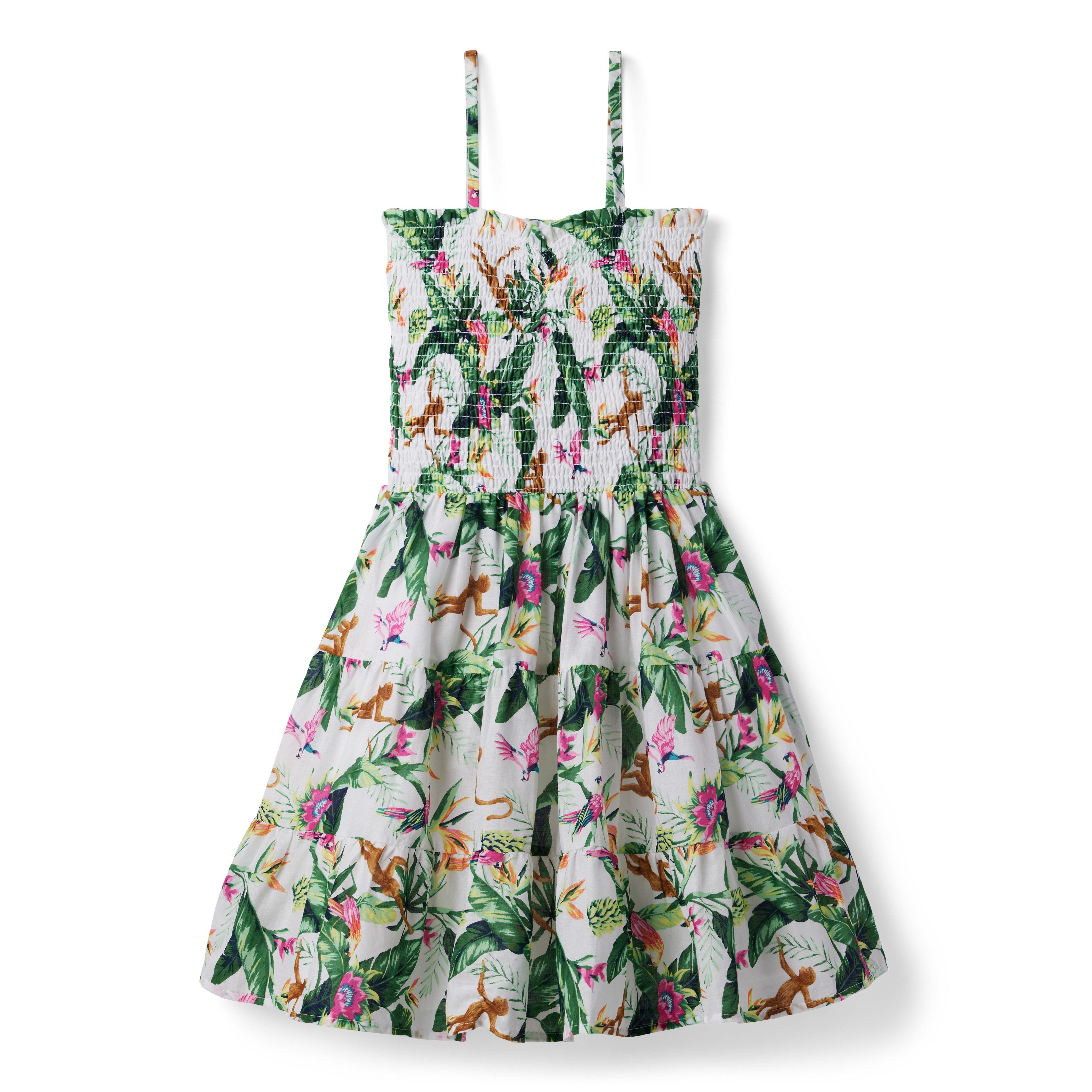 Tropical Jungle Smocked Sundress image number 0