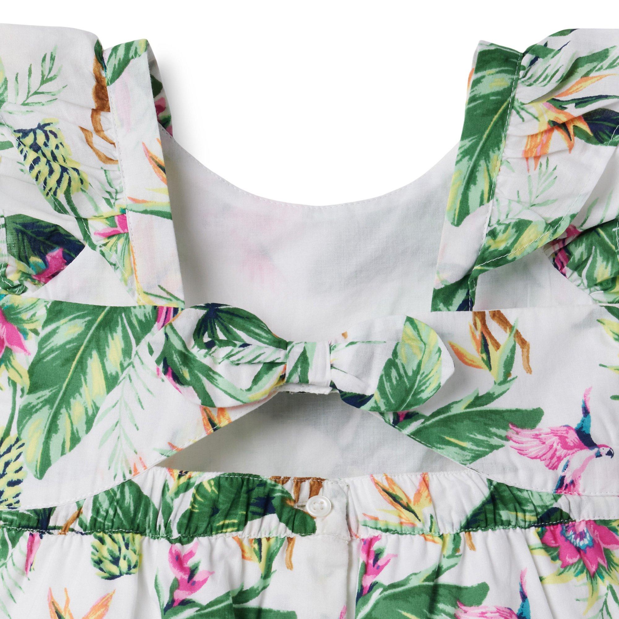 Tropical Jungle Ruffle Sleeve Romper image number 2