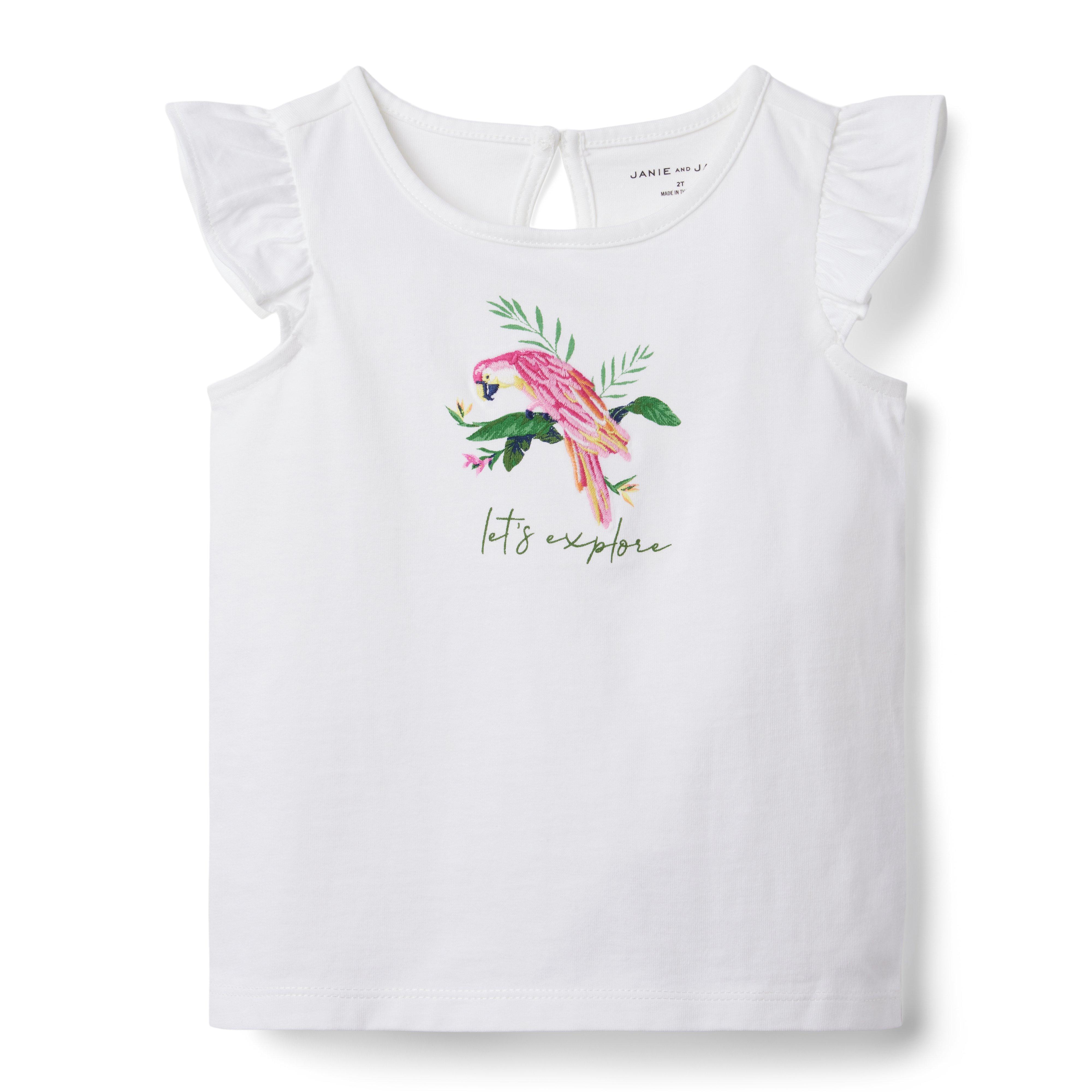 Parrot Ruffle Sleeve Jersey Top image number 0
