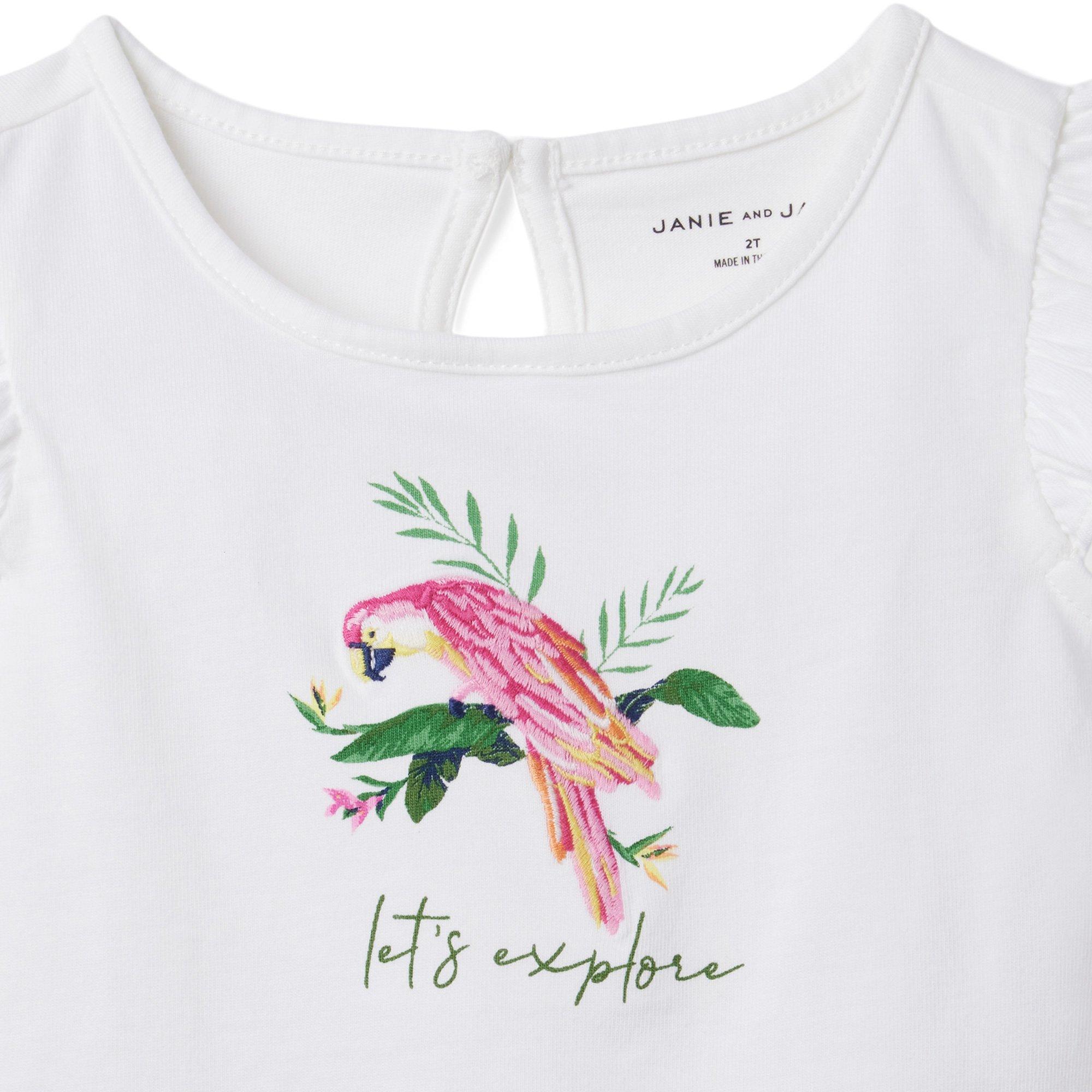 Parrot Ruffle Sleeve Jersey Top image number 1