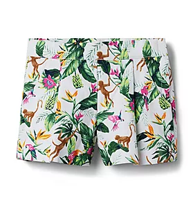 Janie and Jack Tropical Jungle Canvas Short
