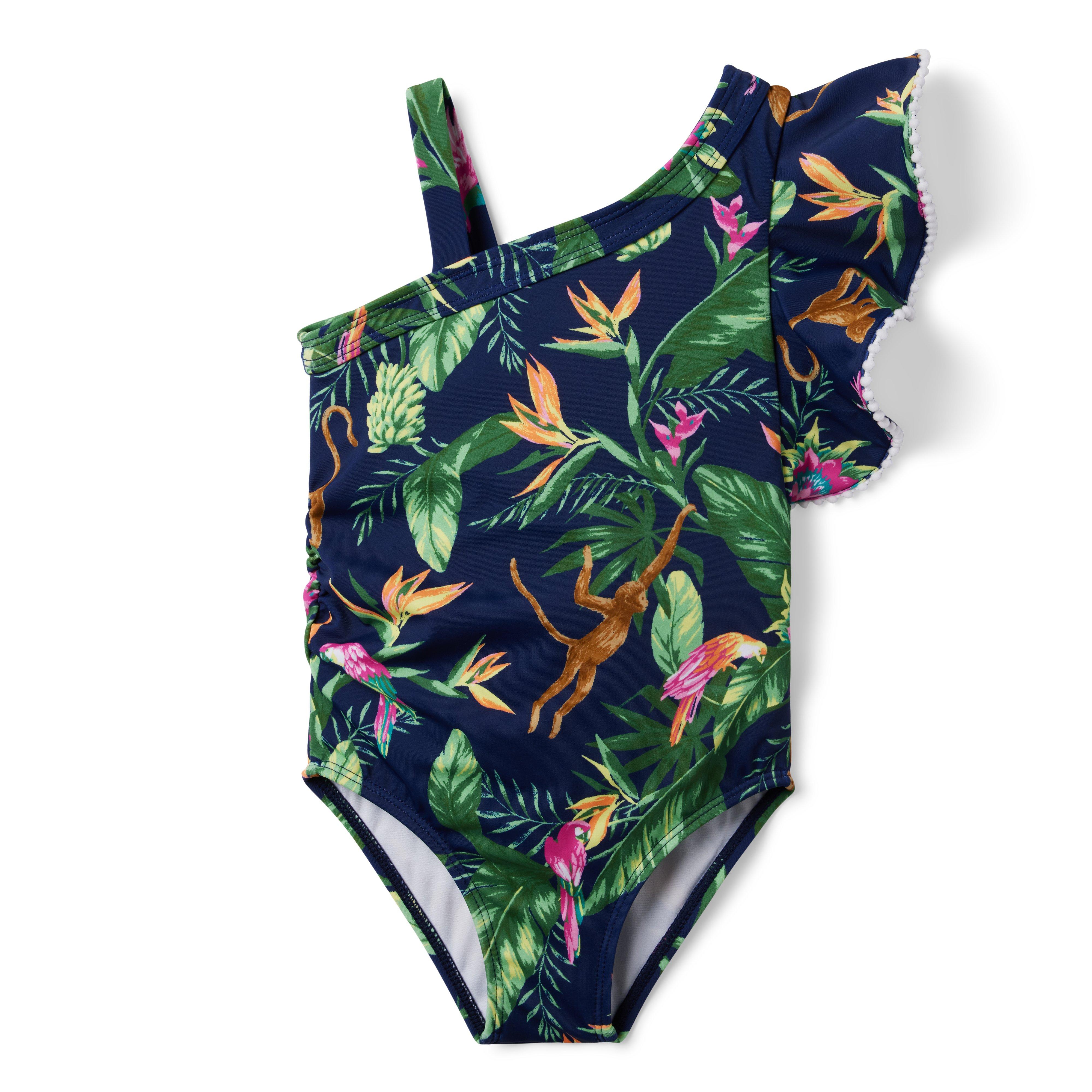 Tropical Jungle Cold Shoulder Swimsuit  image number 0